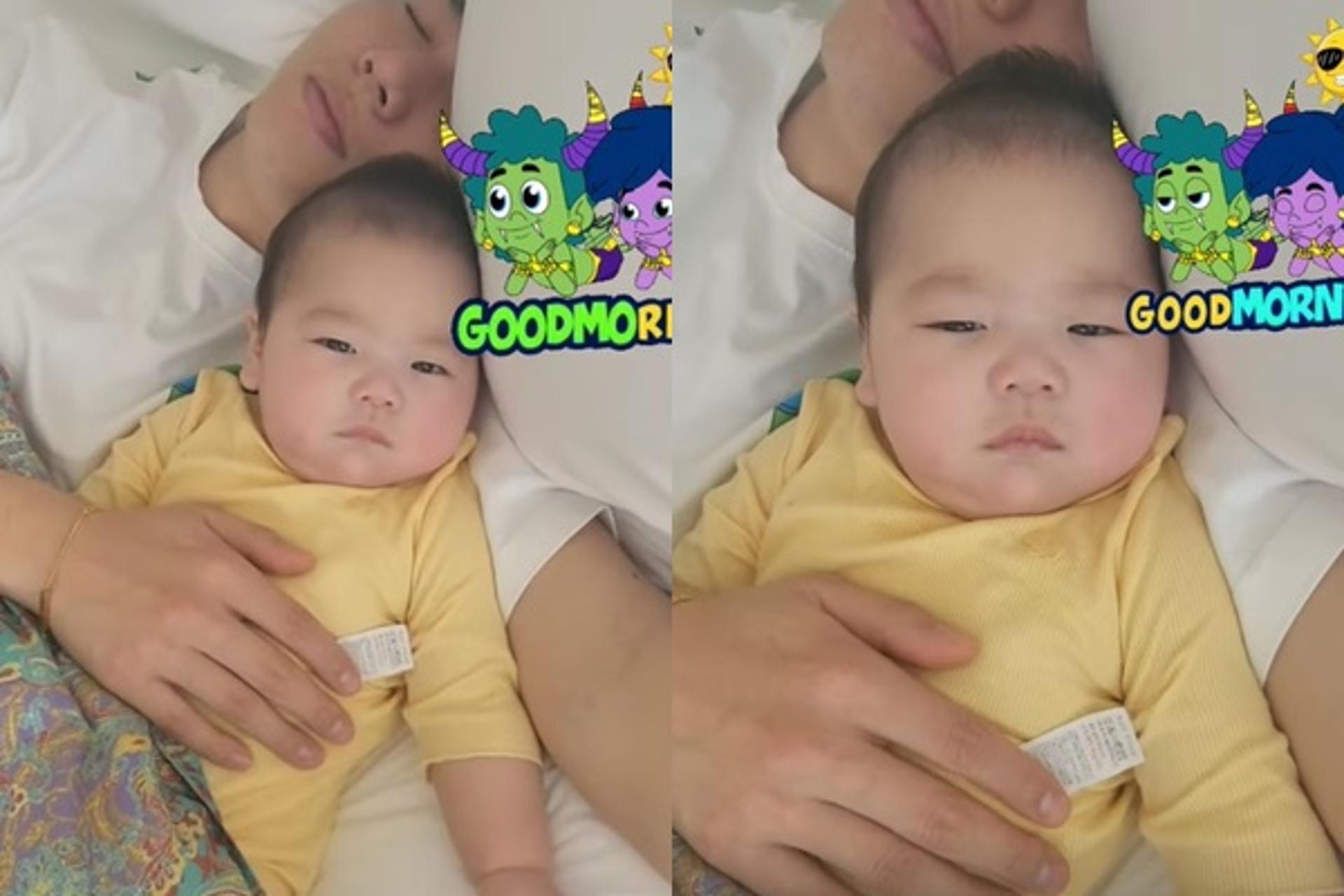 "터질 것 같은 볼살"… 홍현희♥제이쓴 아들, 똥별이 잘 잤니?