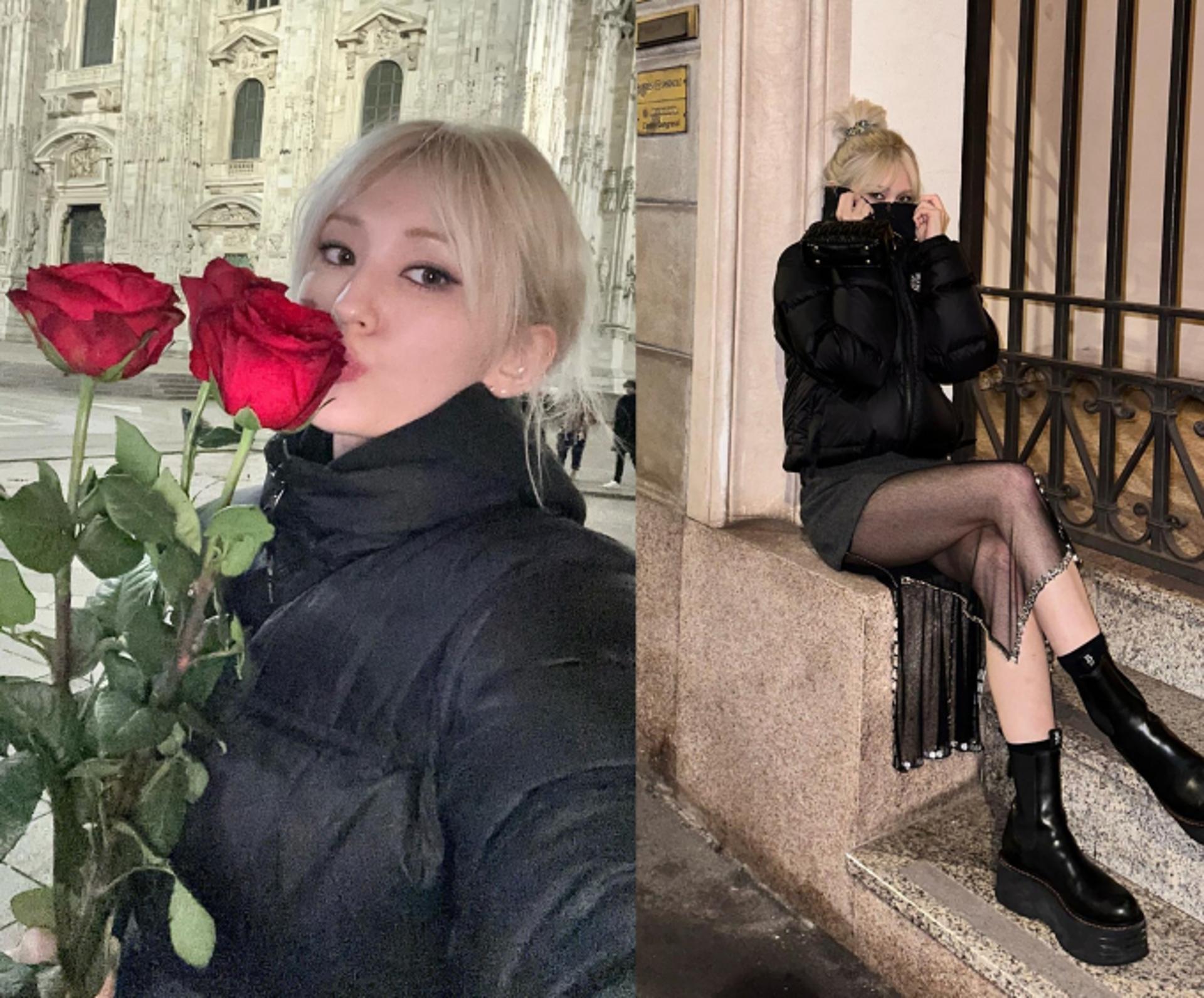 전소미, 이탈리아서 쿨내 폭발 올블랙 패션