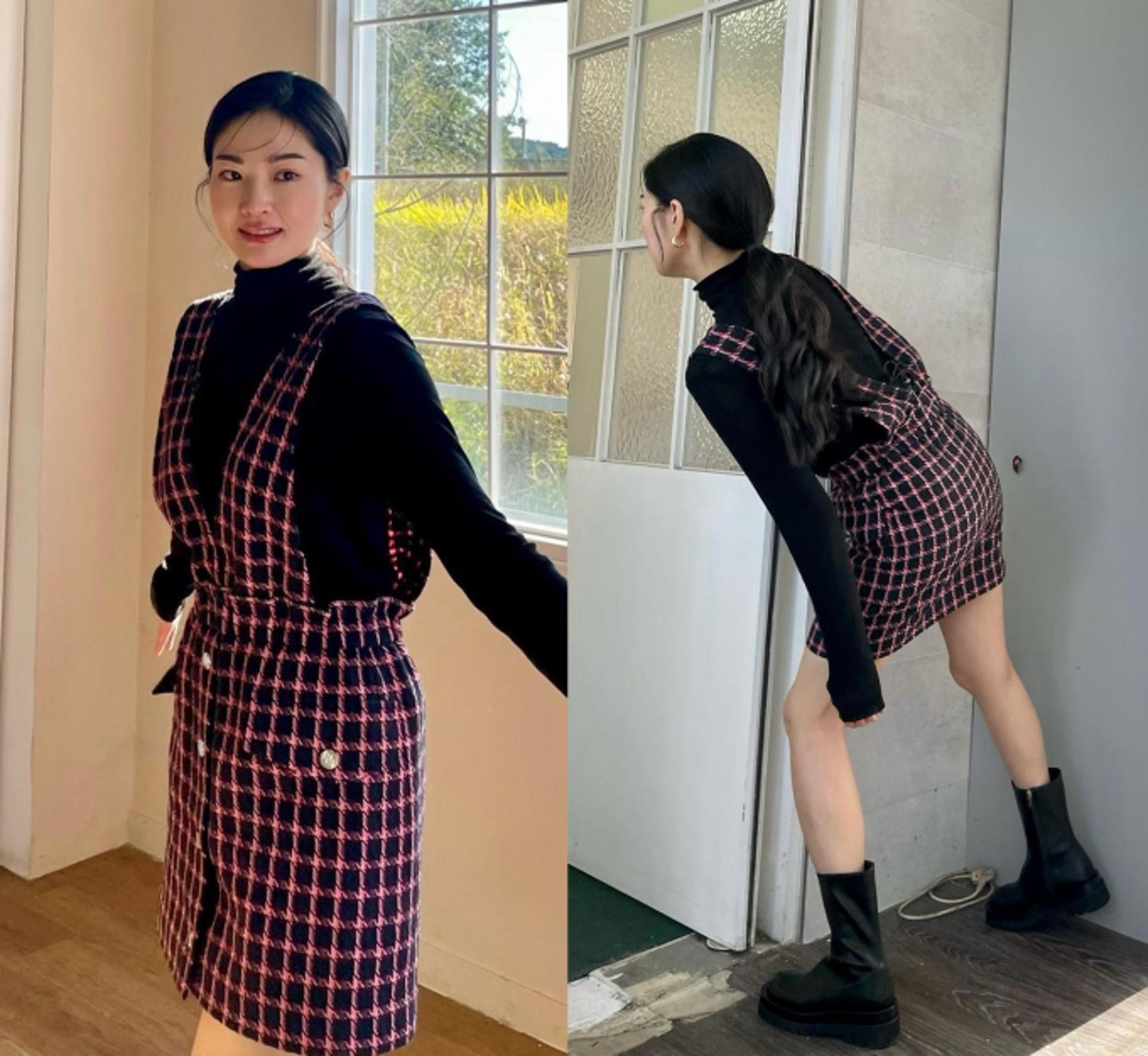'전진♥' 류이서, 깜찍한 멜빵 미니 원피스룩