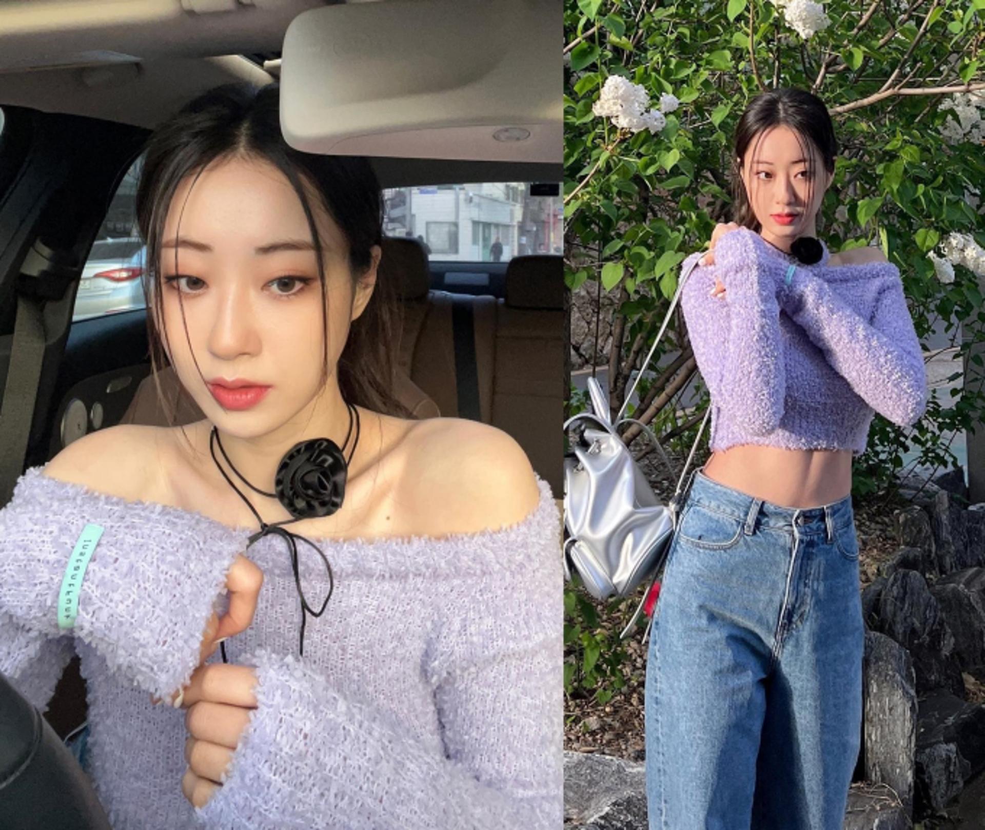 경리, 라일락 앞에서 드러낸 선명한 복근…심쿵 비주얼