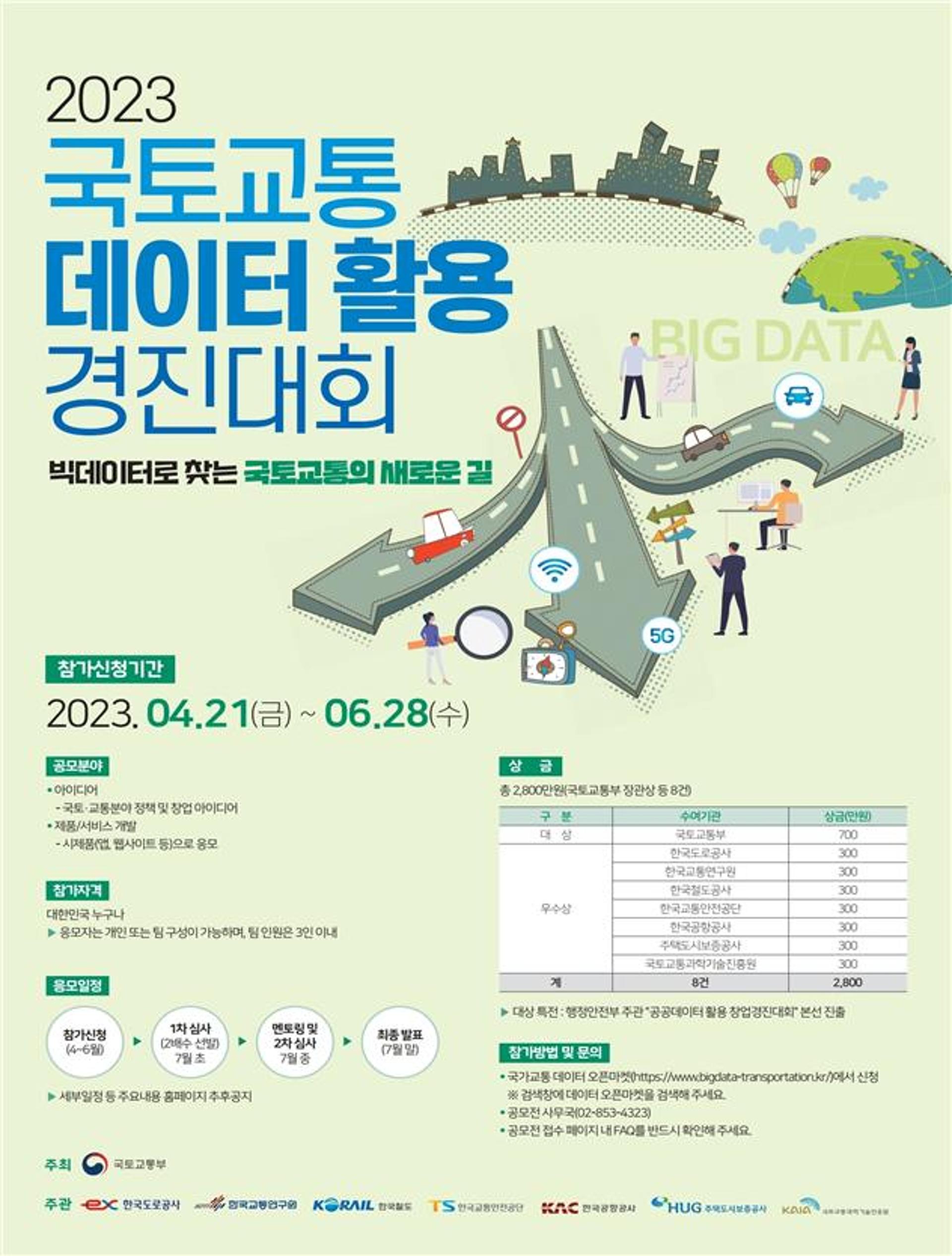 국토·교통 신산업 발굴 위한 '데이터 활용 경진대회' 개최… "대상 700만원"