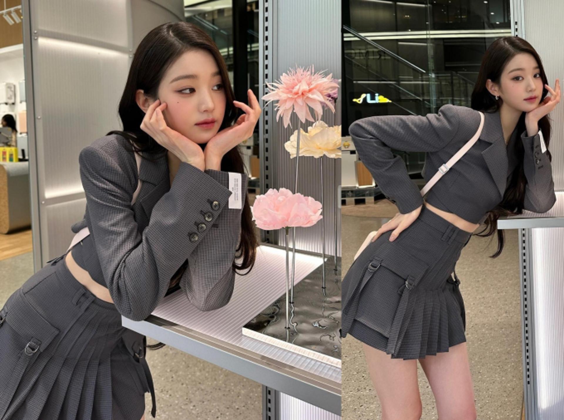 아이브 장원영, 초미니 셋업 자태…러블리+시크美