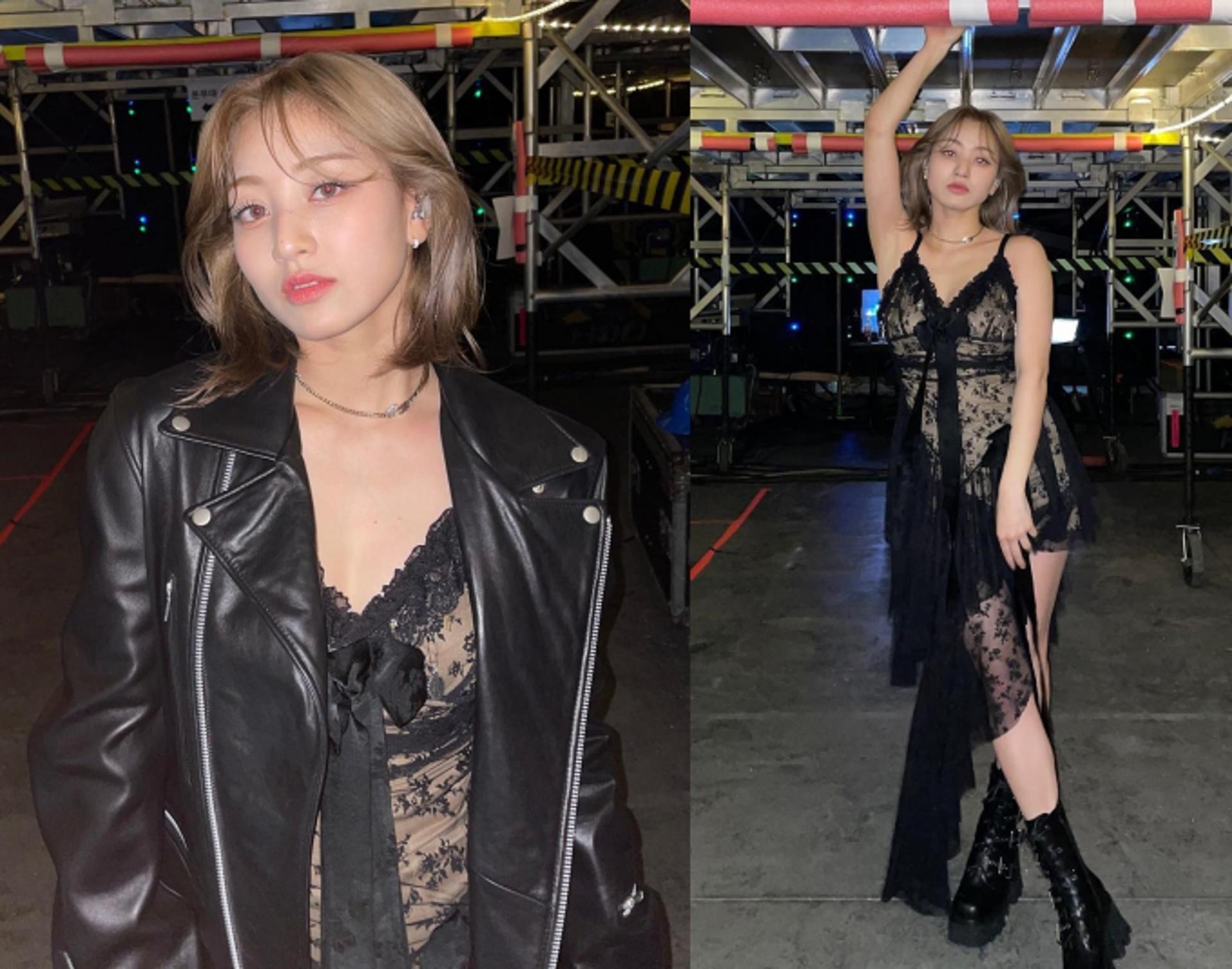 트와이스 지효, 아찔한 착시 효과…란제리풍 드레스룩