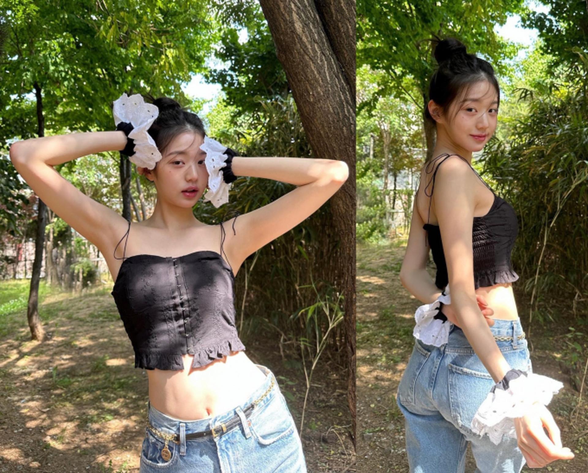 아이브 장원영, 숲속에서 퓨어한 무드…'촉촉한 눈빛'