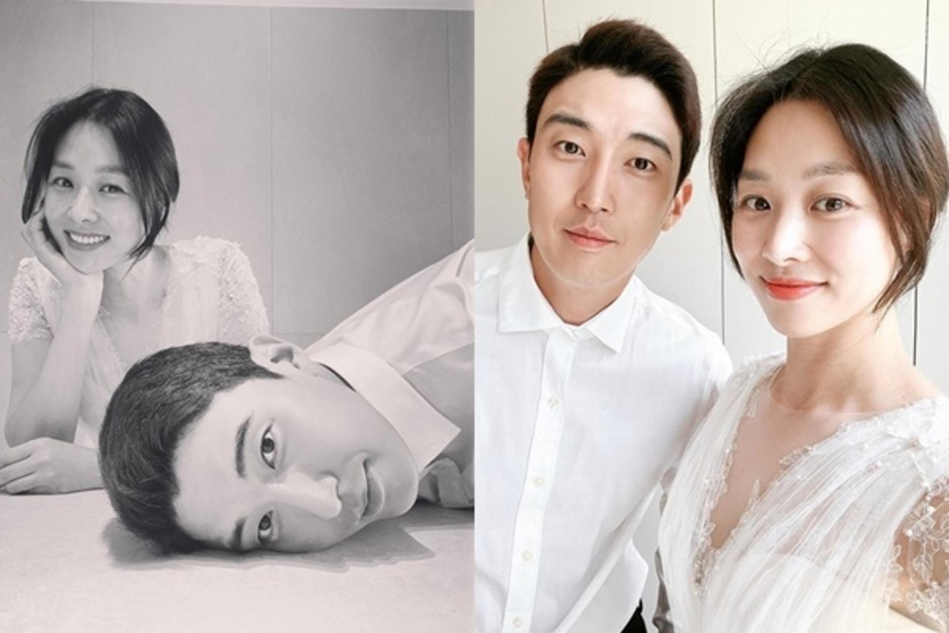 "다시 입은 웨딩드레스"… '결혼 5주년' 장신영♥강경준 '달달'