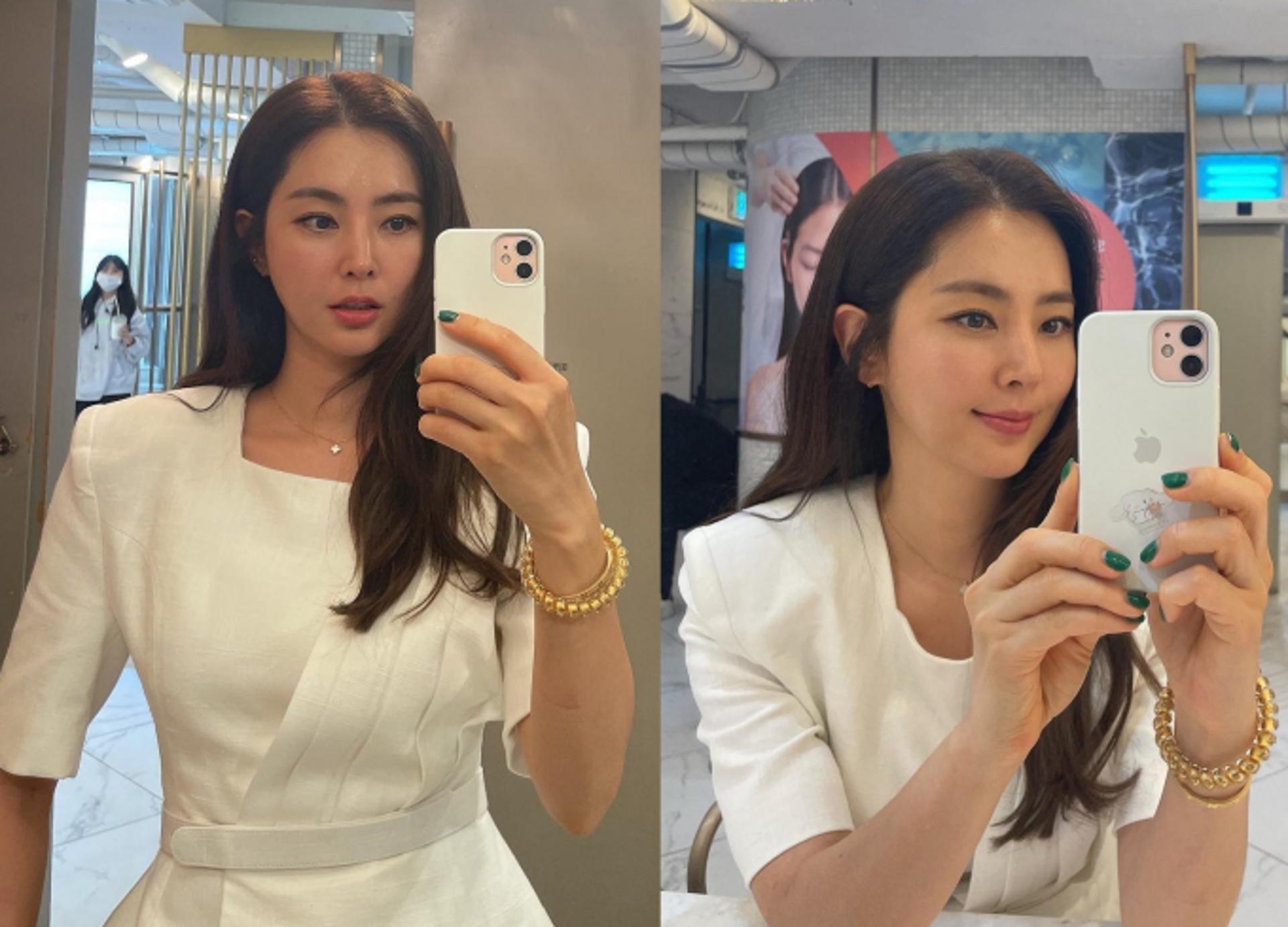'차범근 며느리' 한채아, 일터 가기 전 우아한 거울 셀카