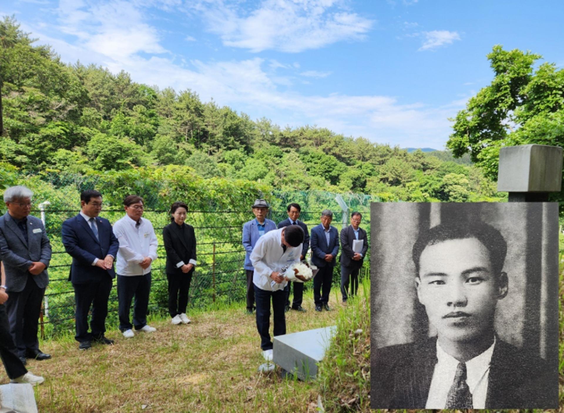 정종복 기장군수, 해방이후 첫 '박영출 독립운동가' 묘소 참배