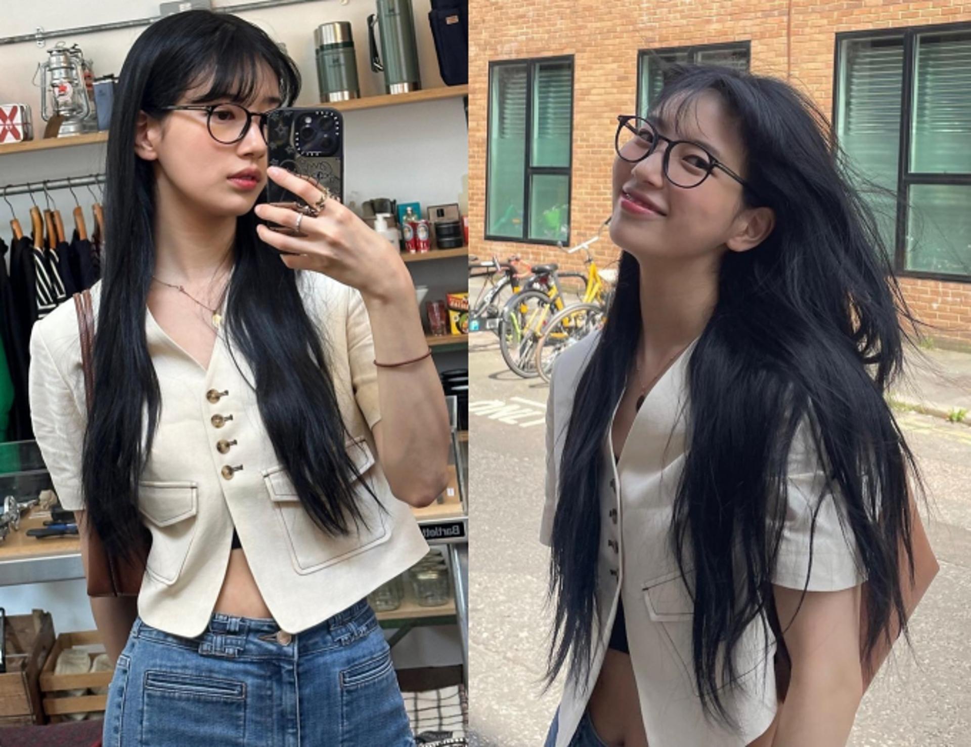 수지, 뿔테안경 쓰고 극에 달한 청순美
