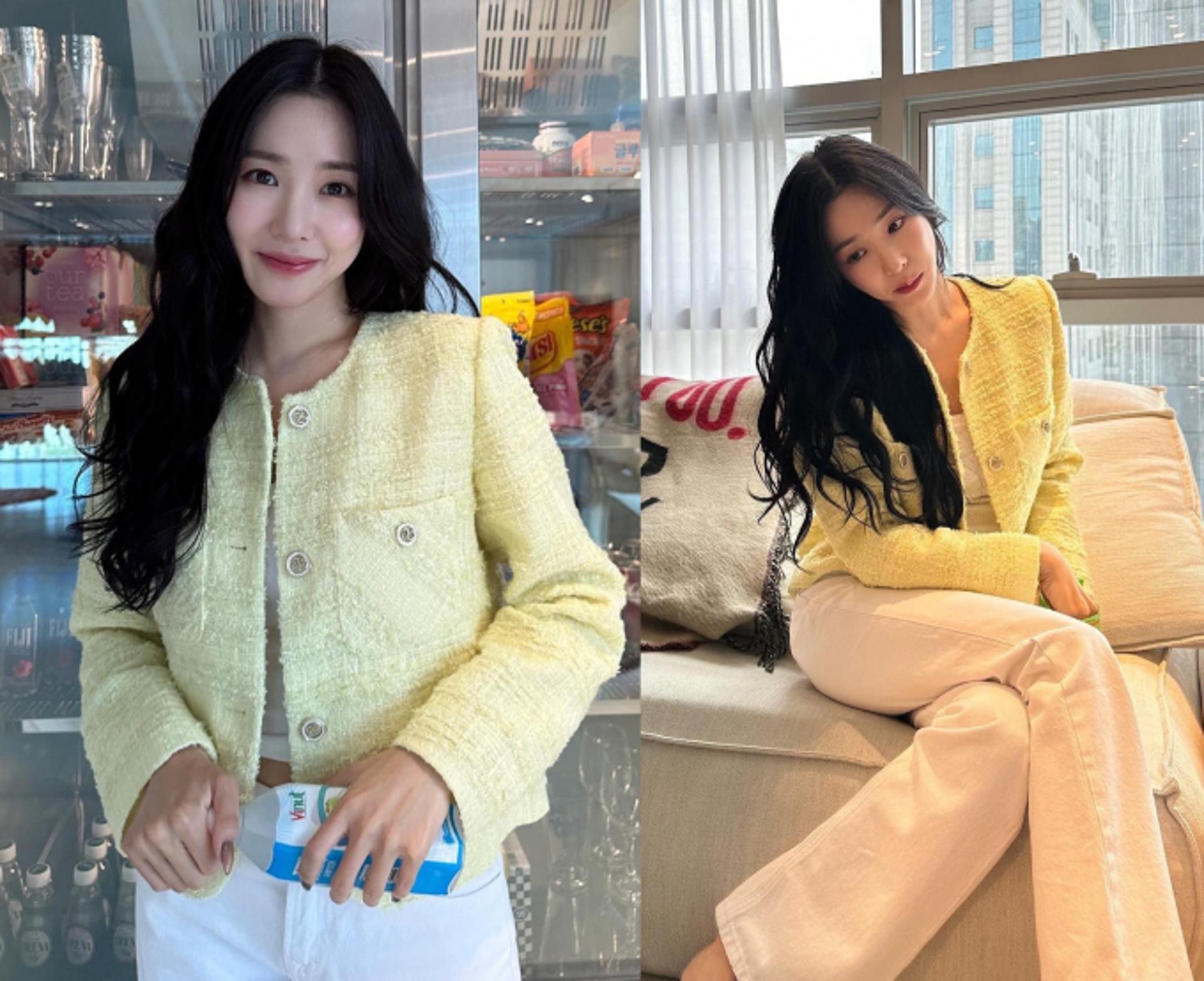 티파니 영, 레몬색 트위드 재킷 입고 상큼 매력 팡팡