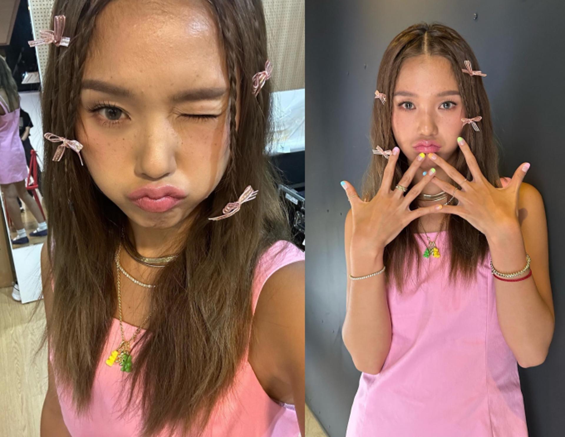 오마이걸 미미, 구릿빛 피부와 핑크가 찰떡!…"핑크핑크밈"
