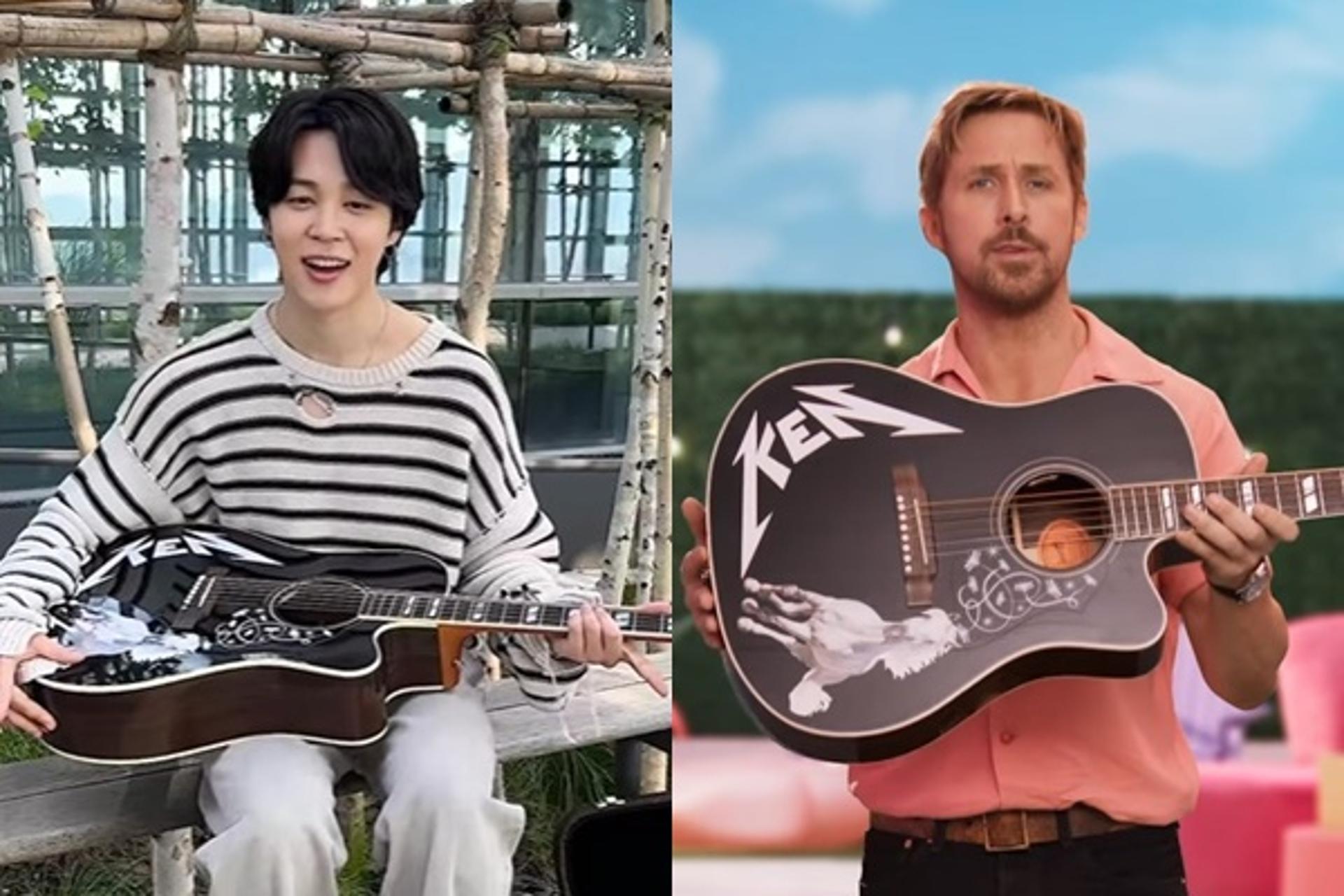 "맘에 들어요!"… BTS 지민, 라이언 고슬링에 기타 선물을?