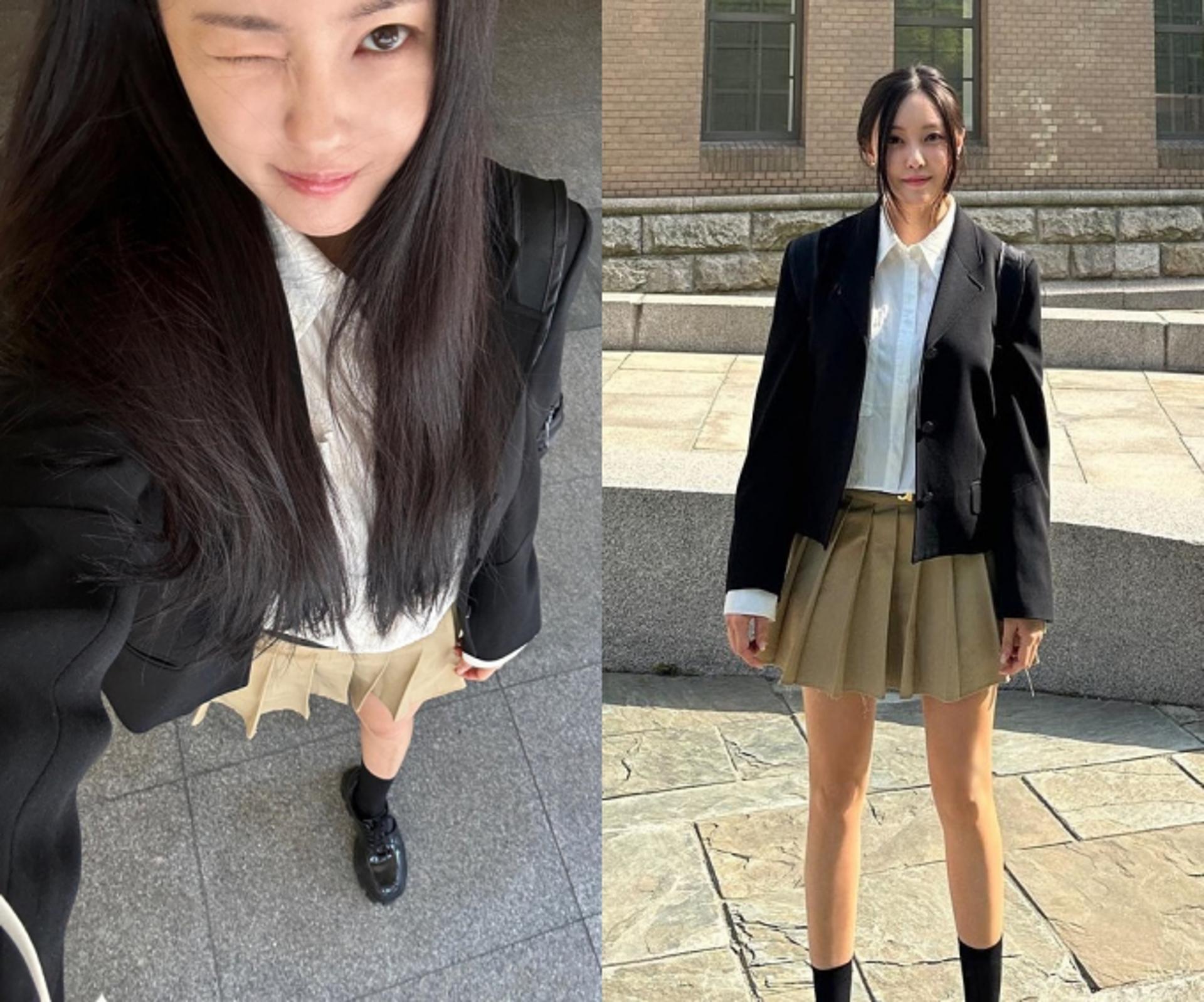 효민, 상큼한 스쿨룩…"조카들한테 잘 보이고 싶어서"