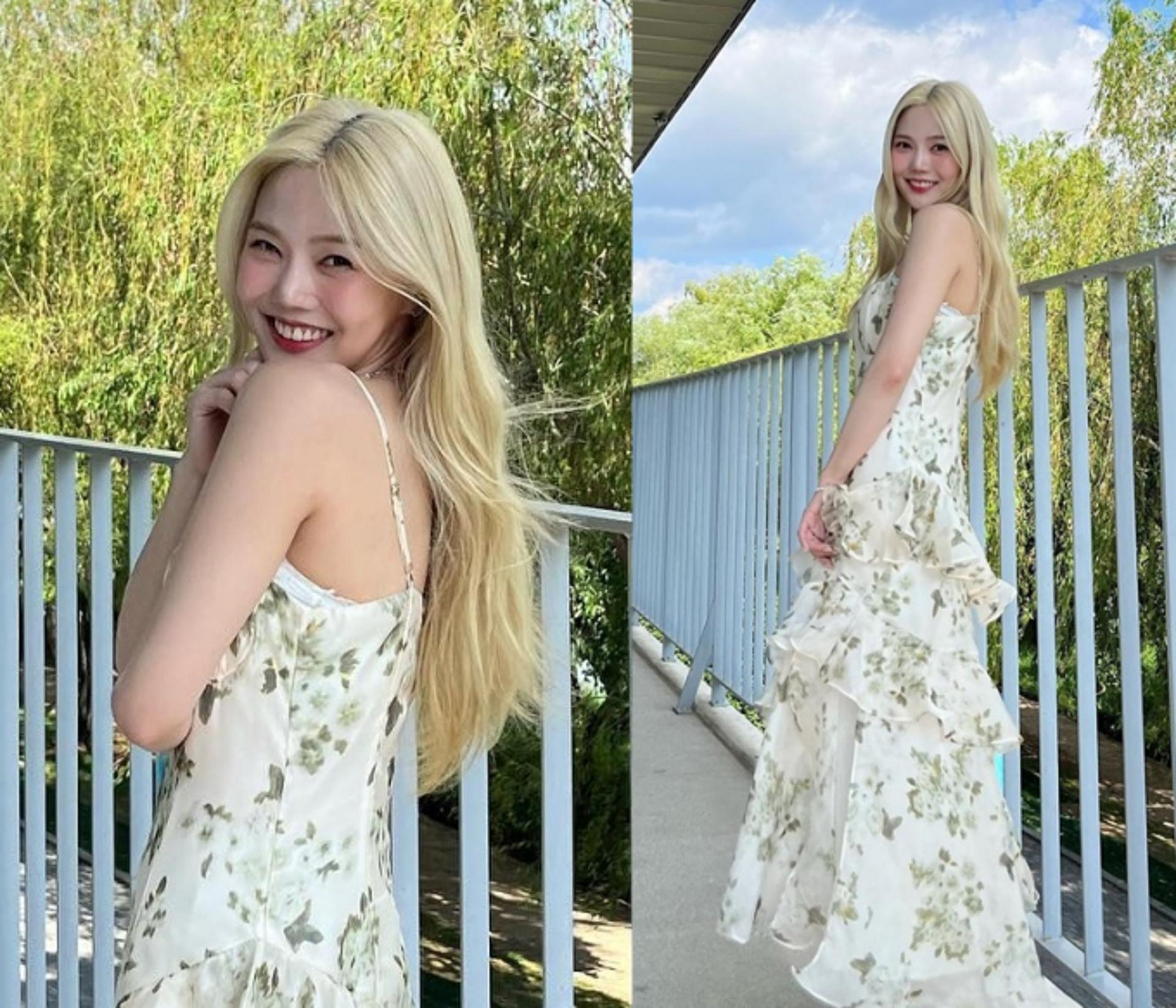 오마이걸 효정, 금발+캉캉 원피스 자태…"요정이 아니라 여신"