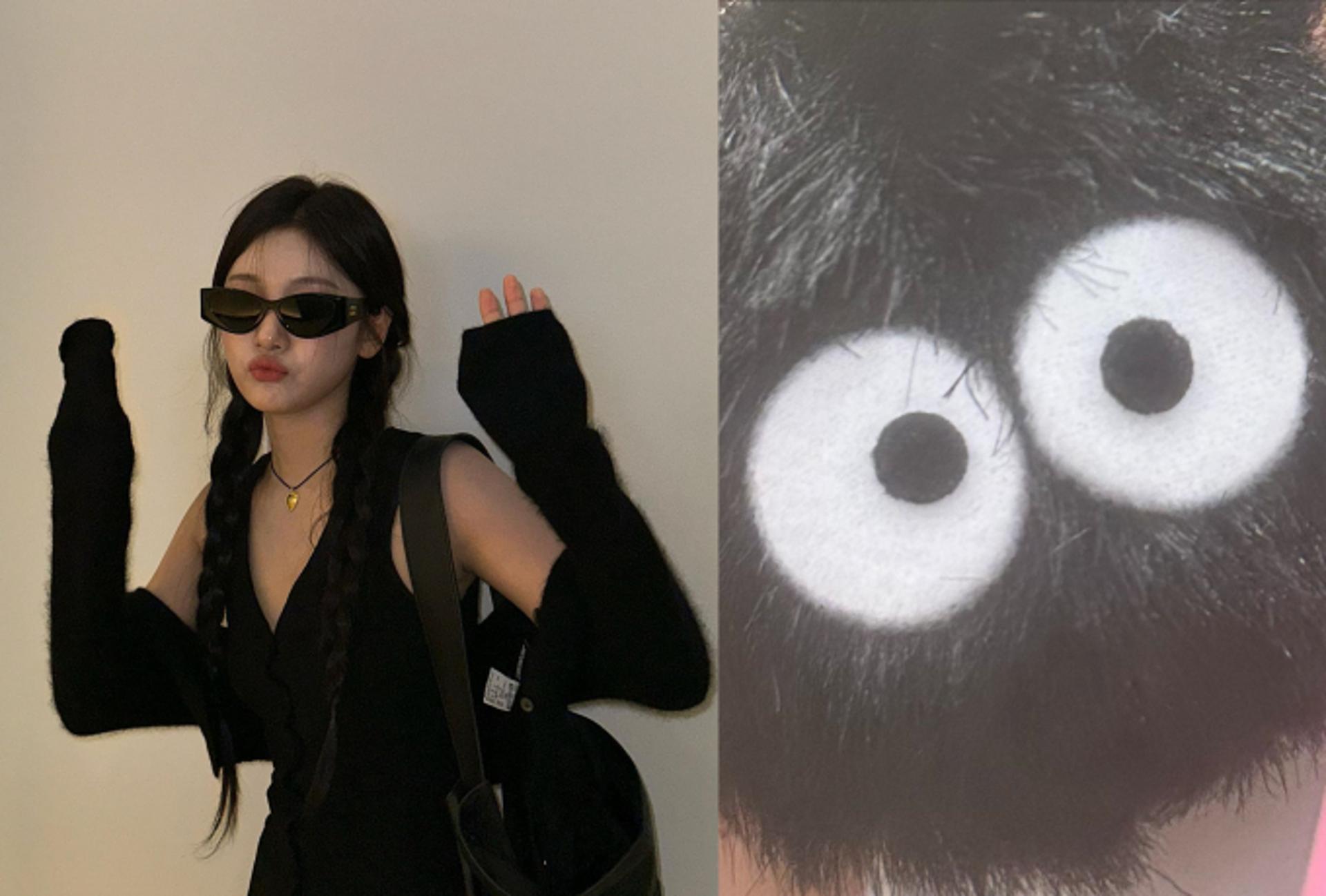 에스파 닝닝, 지브리 캐릭터 '검댕이 먼지' 닮은 올블랙 룩