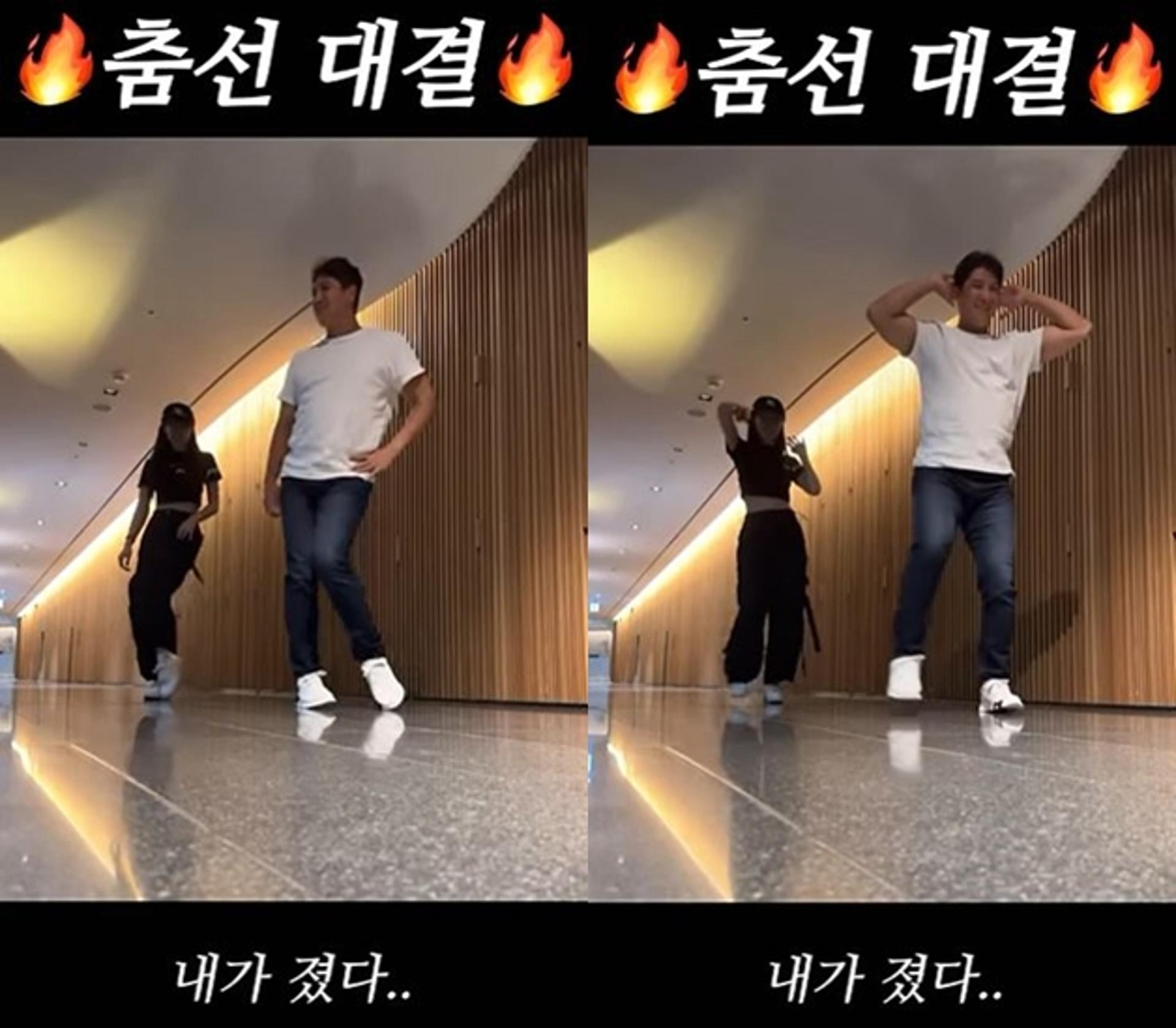 지연♥황재균, 귀여운 커플 댄스… "춤선 대결"