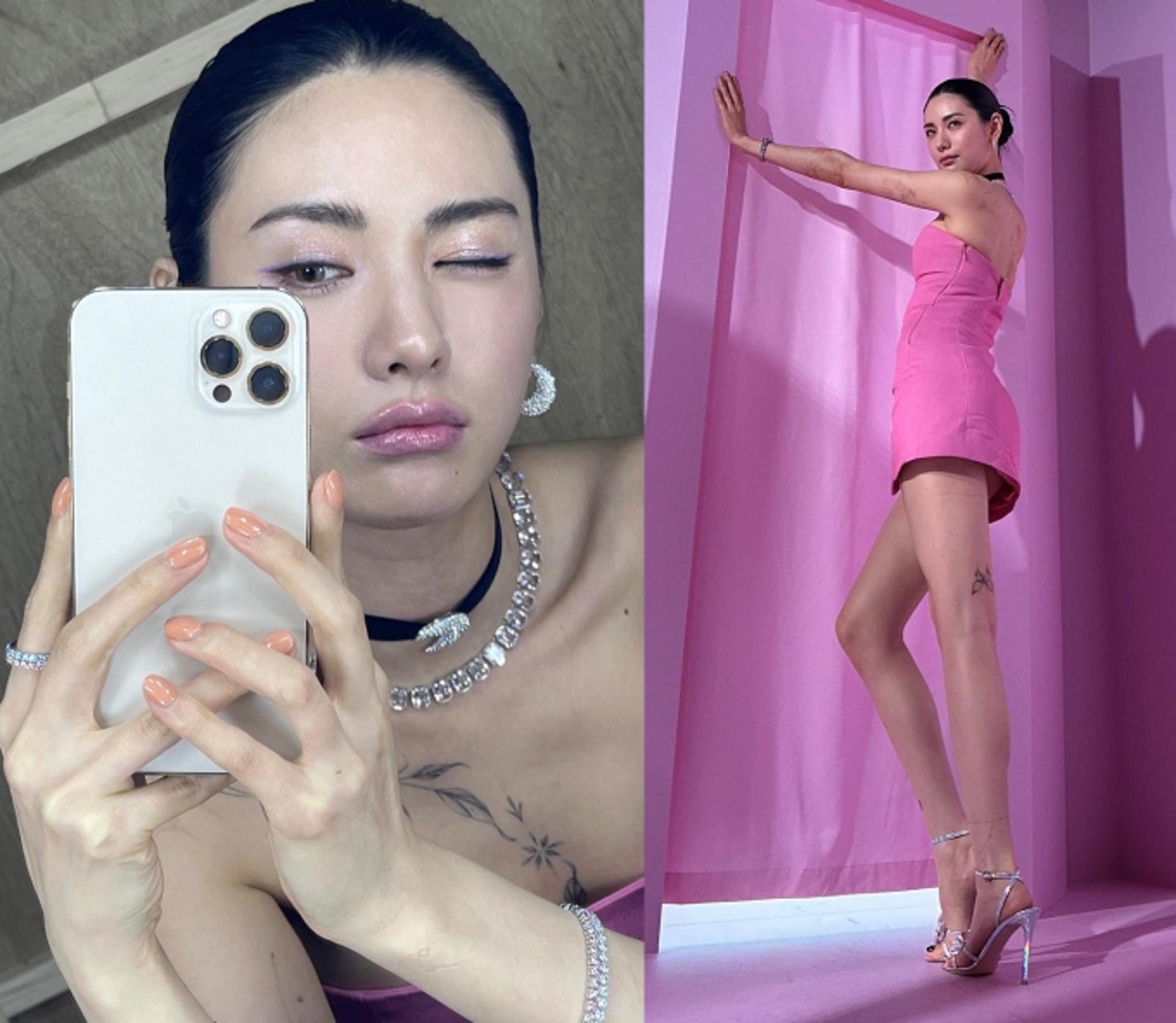 나나, 바비인형 뺨치는 핑크 미니드레스 자태