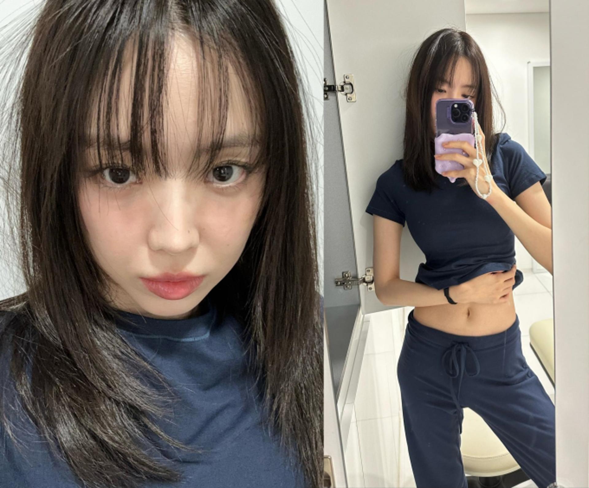 손나은, 앞머리 자르고 개미 허리도 빼꼼