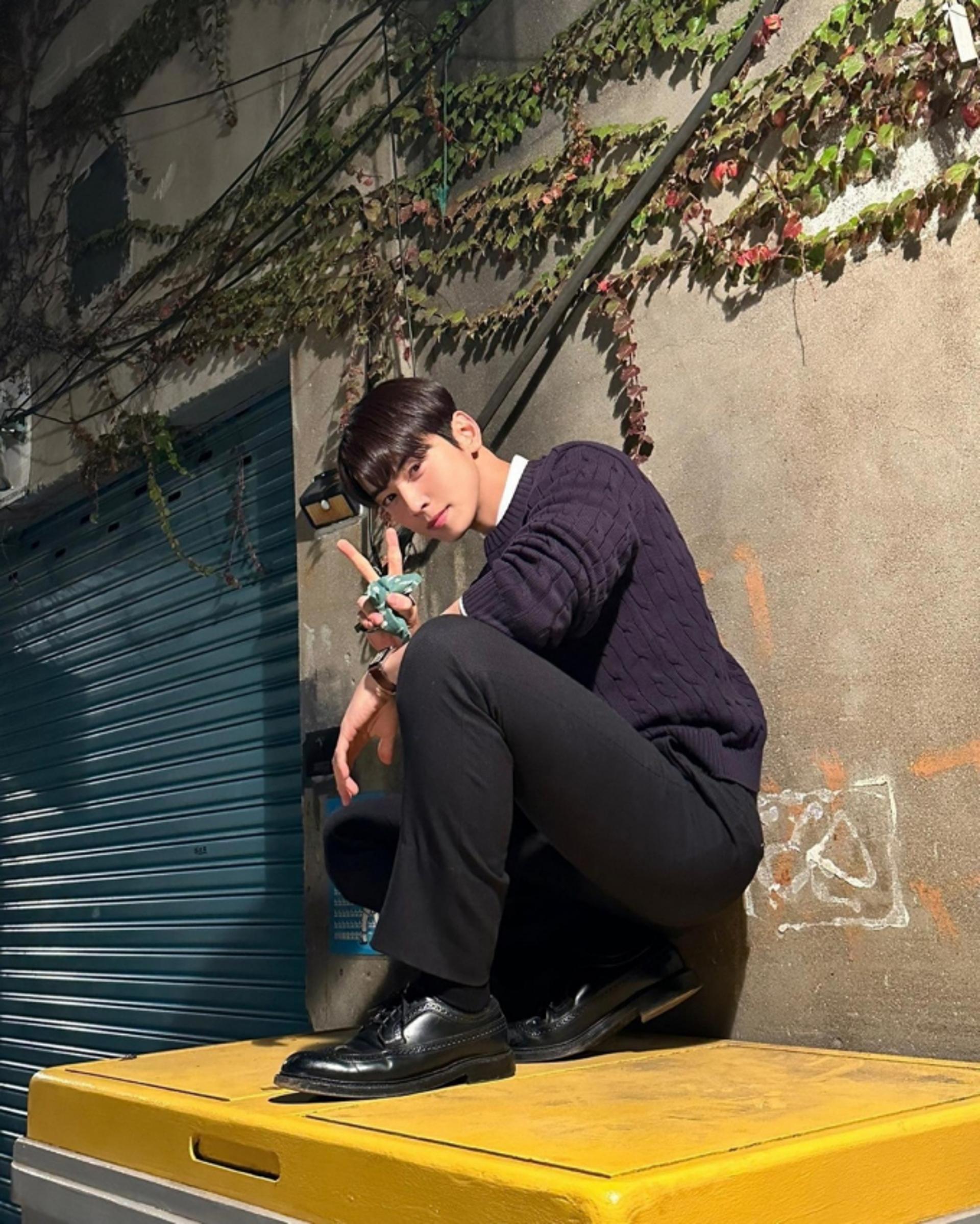 "역시 만찢남"…차은우, 댄디 매력 폭발한 가을 남친룩