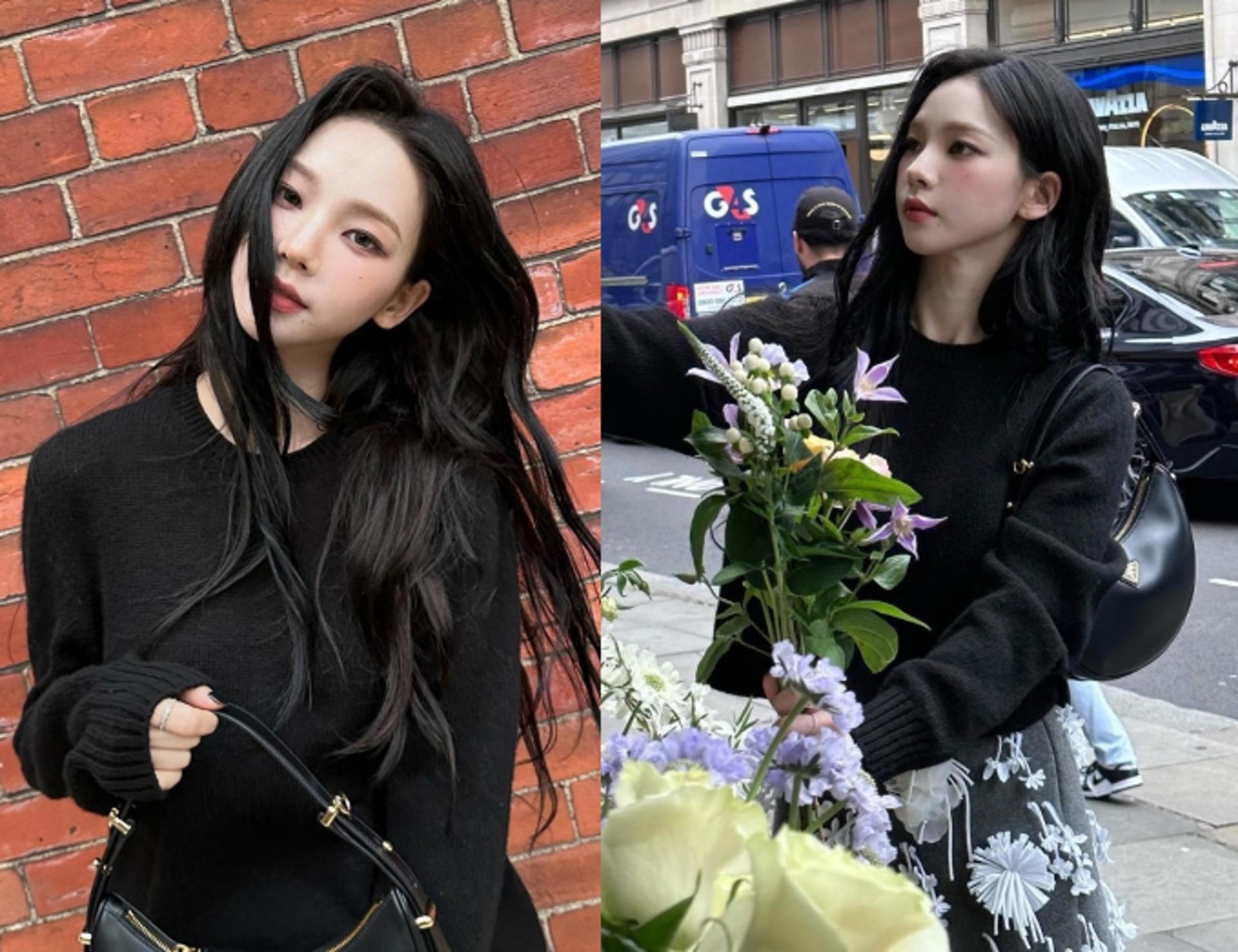 "꽃이 꽃을 들었네"…카리나, 런던서 화보 같은 일상 공개