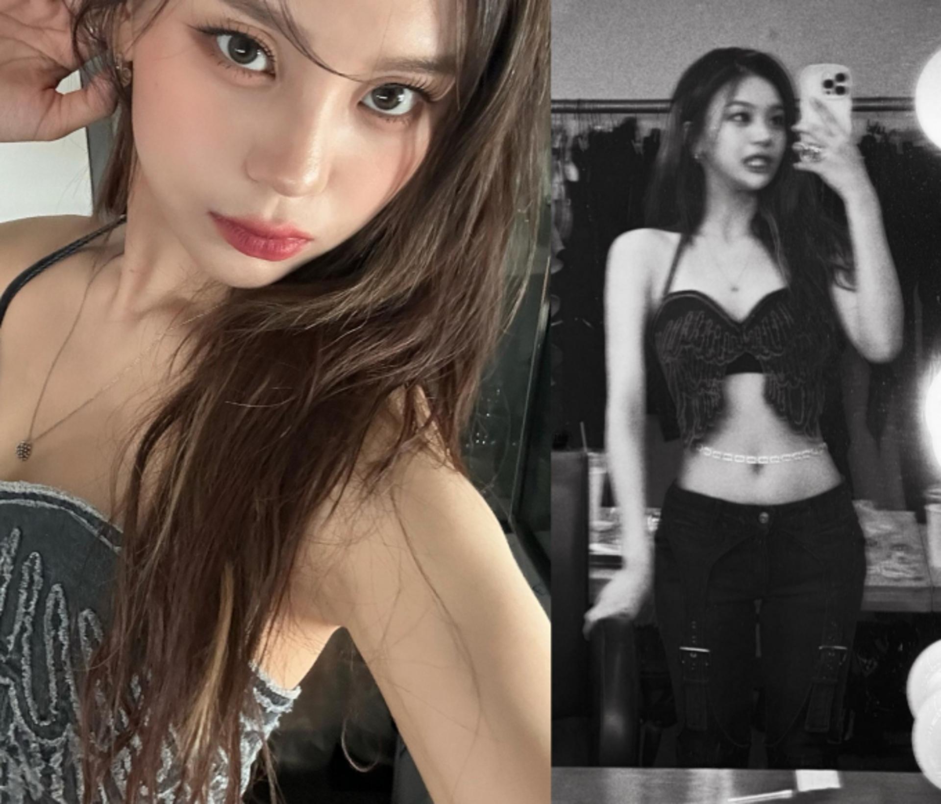 비비지 엄지, 흑화한 천사 비주얼…잘록한 개미 허리 '눈길'