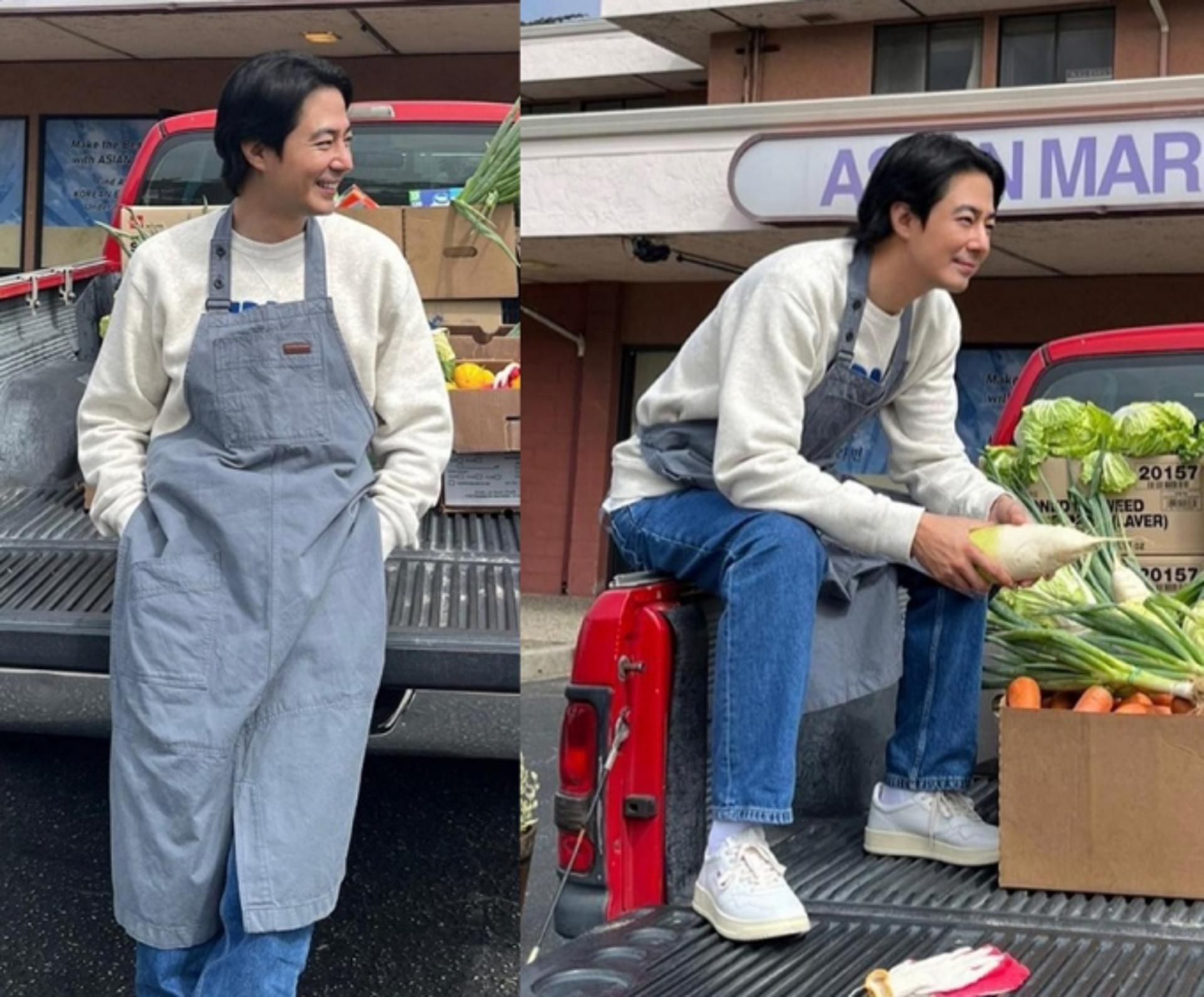 앞치마 두른 조인성, 흔하지 않은 식품점 사장님 비주얼