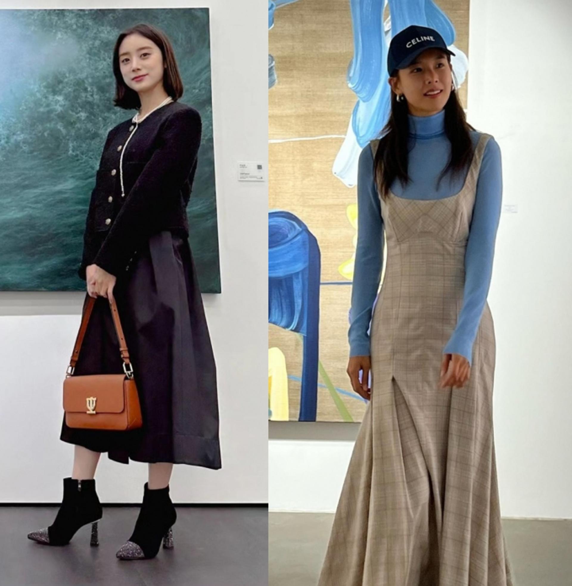 격식 갖춘 우혜림 VS 감각적인 조윤희, 전시회 나들이룩