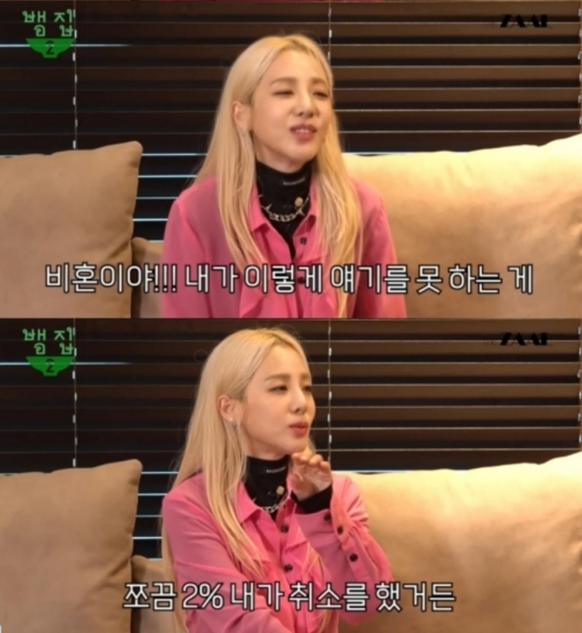 산다라박 "비혼 2% 취소… 혹시 결혼하면 비난할까봐"