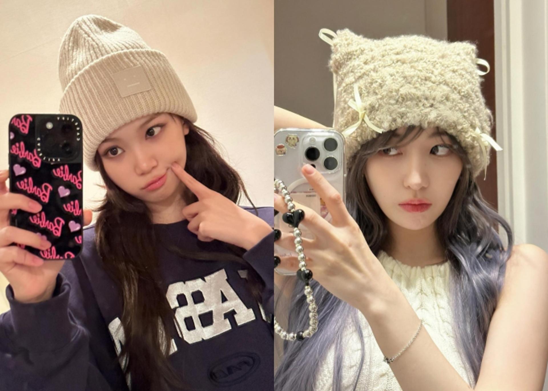 르세라핌 김채원 VS 사쿠라, 각자의 개성이 담긴 비니 스타일링