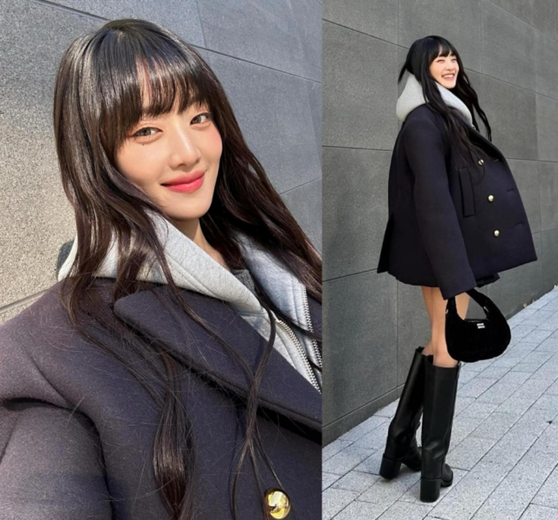 (여자)아이들 민니, 피코트+초미니…발랄한 프레피룩
