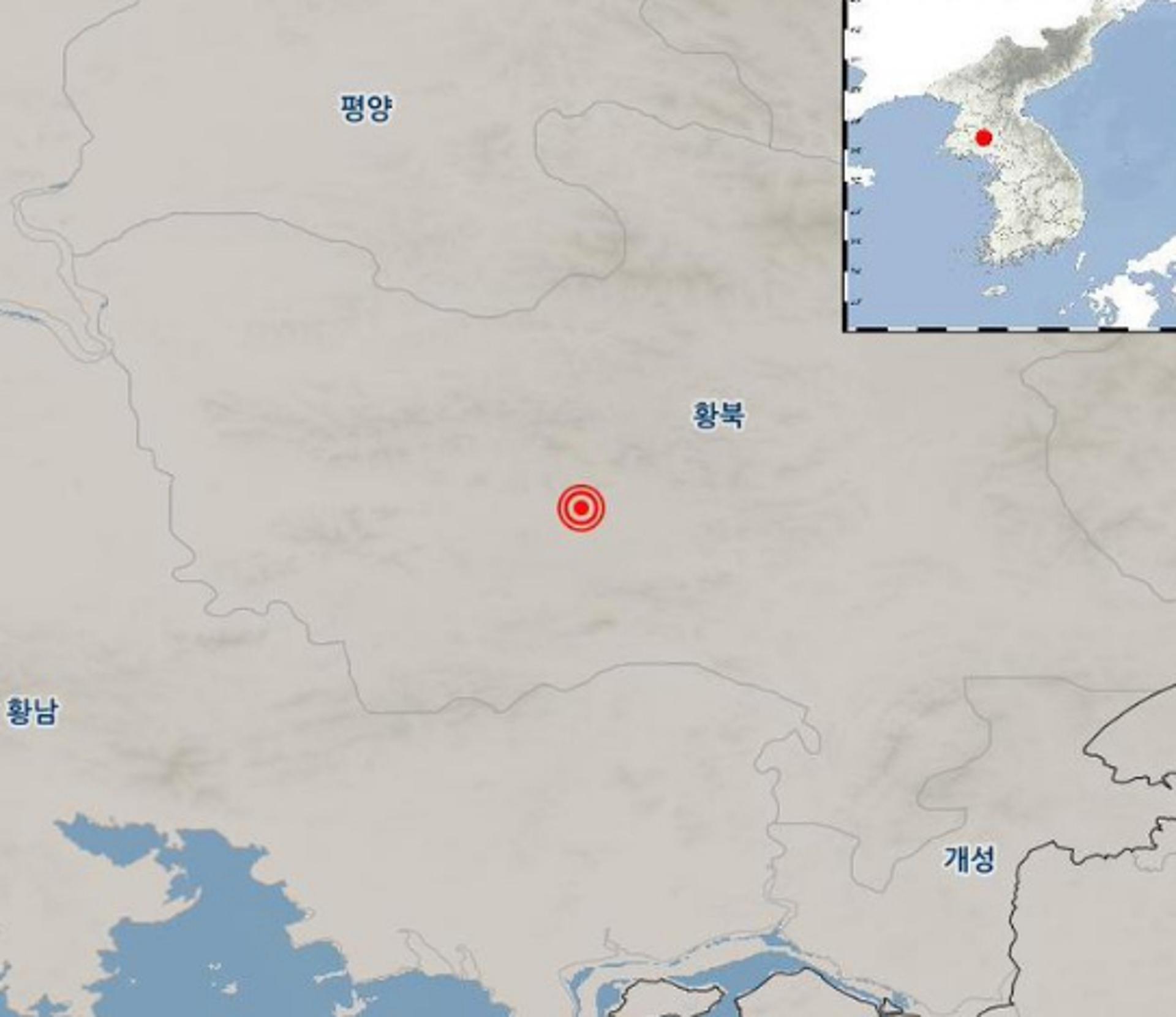 北, 황해북도 평산 북서쪽서 규모 2.3 지진