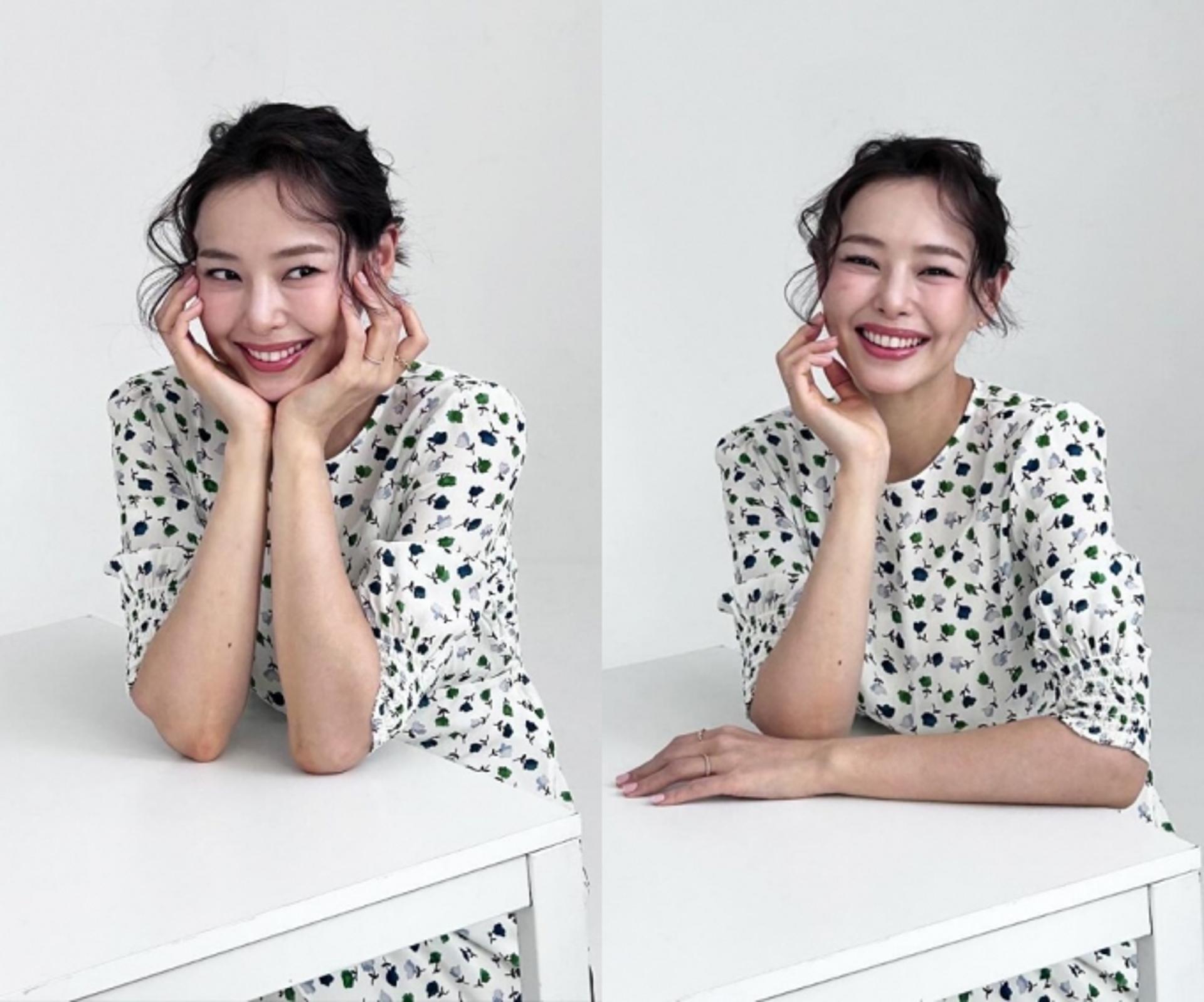"봄 촬영은 설레"…이하늬, 화보 비하인드 컷 '수줍은 꽃받침'