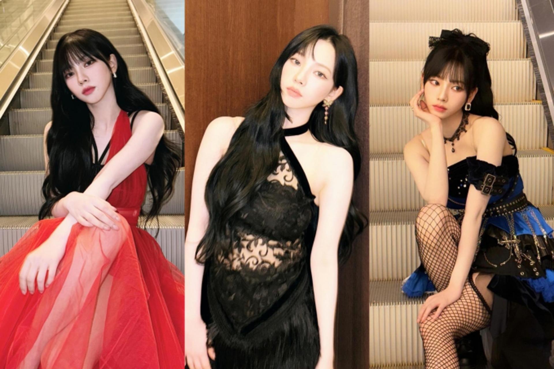 에스파 카리나, 우열 가릴 수 없는 3색 드레스 룩