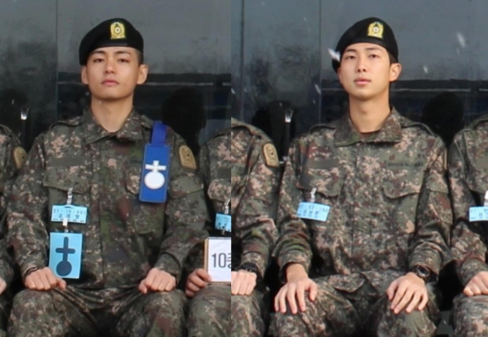 "군기바짝 들었네"… 방탄소년단 RM·뷔, 훈련소 사진 보니?