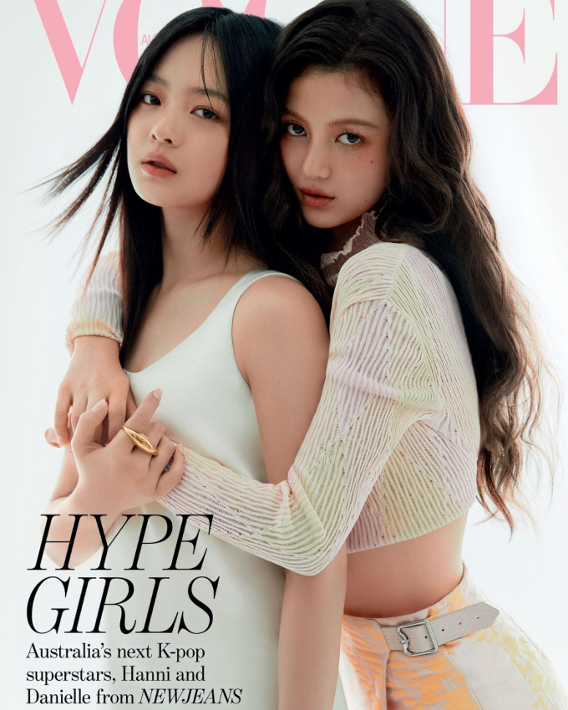 뉴진스 하니X다니엘, 호주 패션지 커버 장식…다정한 자매 케미