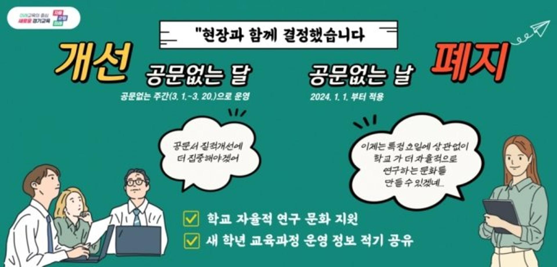 경기도교육청, '공문없는 날' 폐지…현장 개선요구 적극 반영