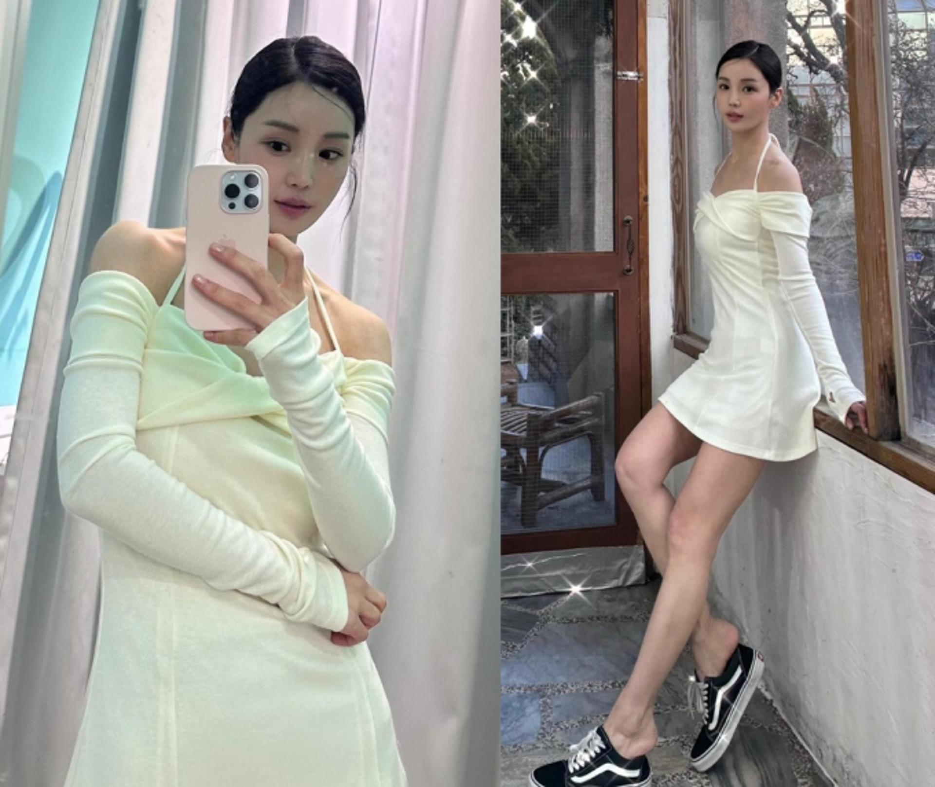 남규리, 화이트 오프숄더 드레스 룩…한 마리의 백조 같은 우아함