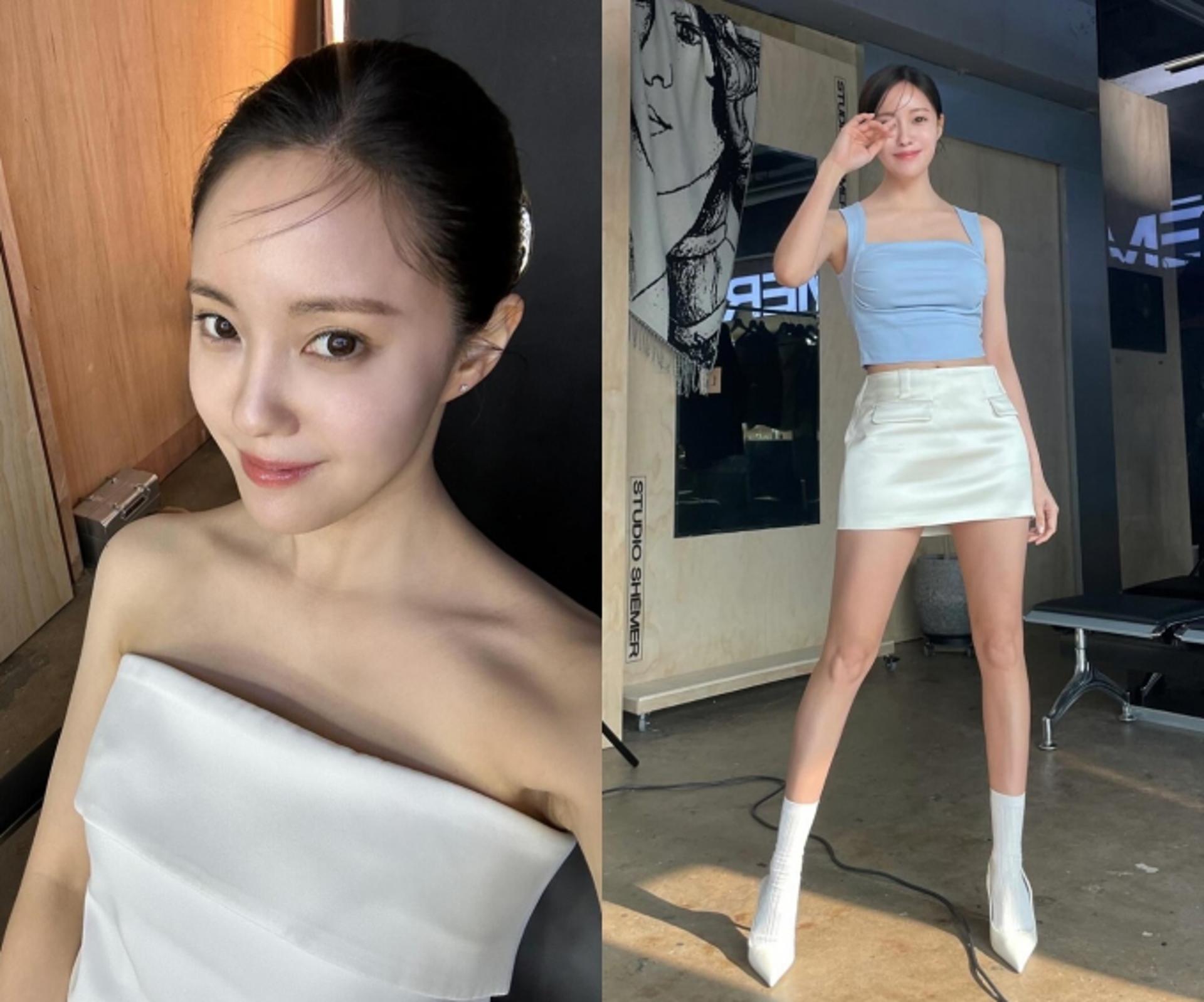 효민, 초미니로 뽐낸 늘씬한 바비인형 몸매