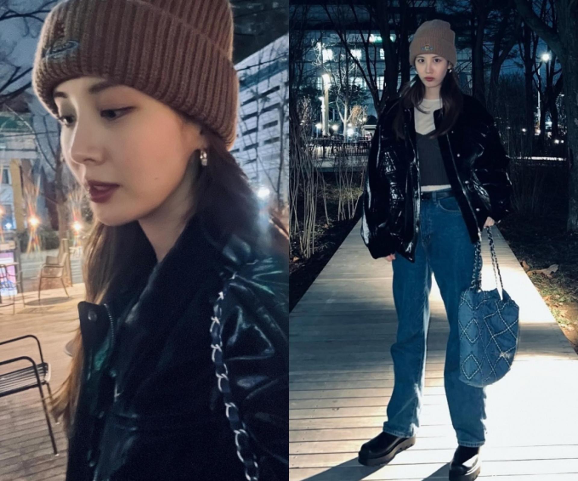 서현, 번쩍번쩍 유광 재킷 입고 밤거리 빛내는 미모