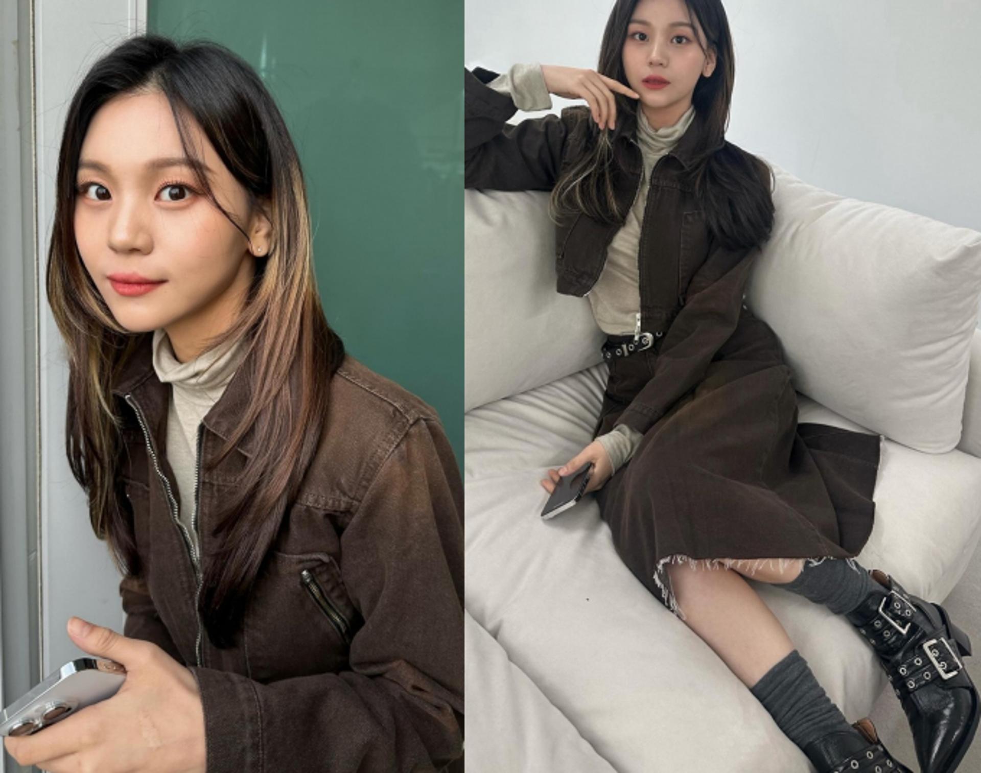 비비지 엄지, 초콜릿처럼 달콤쌉싸름한 빈티지 데님 셋업룩