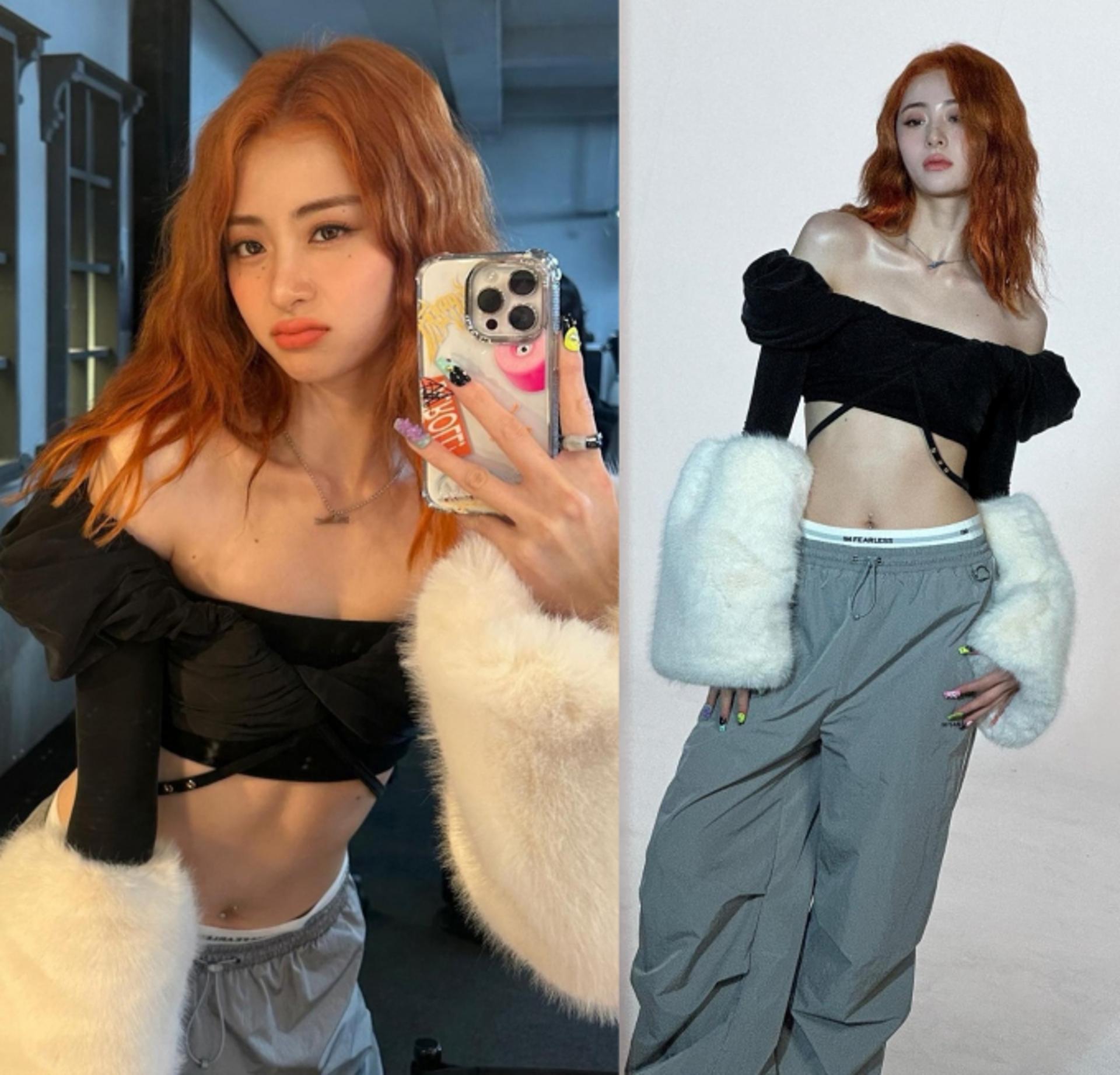 르세라핌 허윤진, 눈부시게 화려한 비주얼…쇄골마저 빛나네
