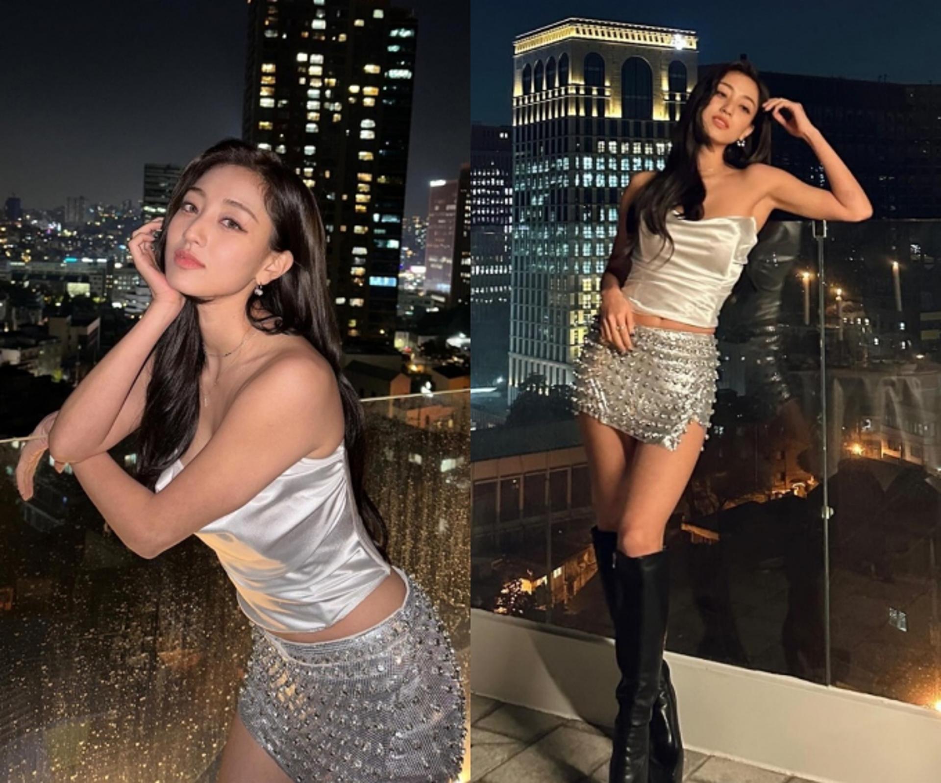트와이스 지효, 실버로 휘감은 고져스한 파티걸
