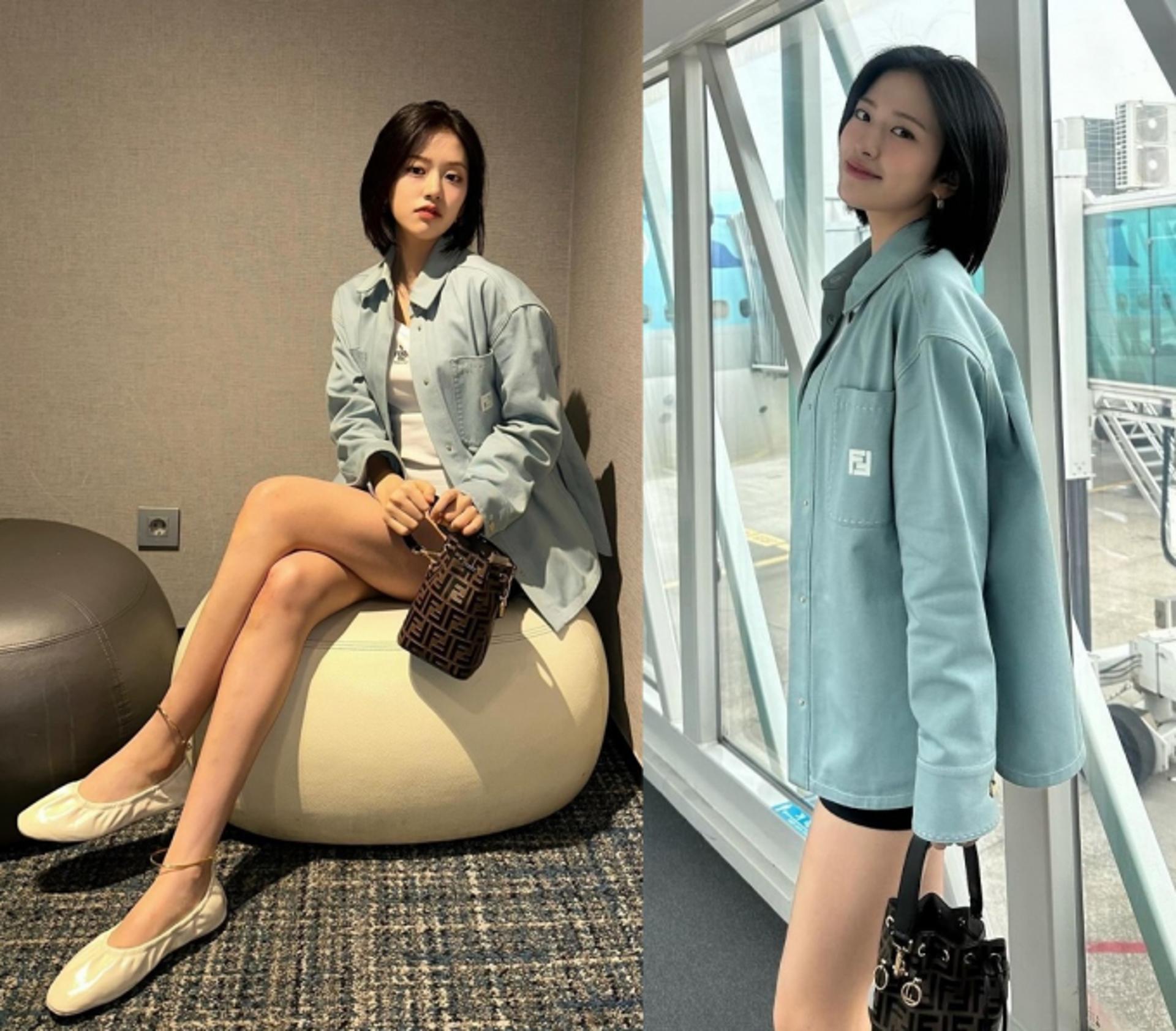 안유진, 플랫슈즈 각선미가 이정도?
