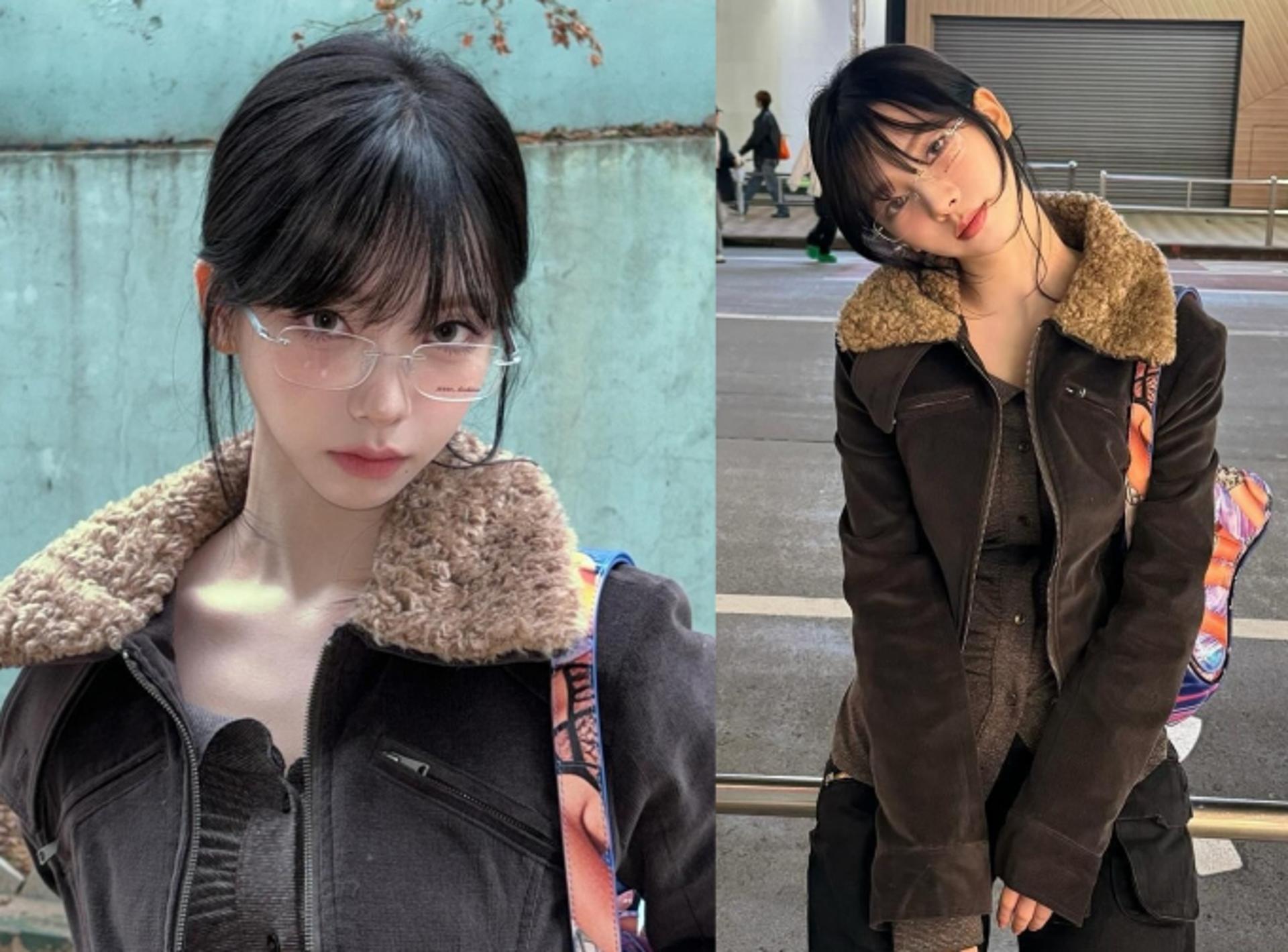 에스파 카리나, 뉴트로 룩+무테 안경…"이게 바로 긱시크"