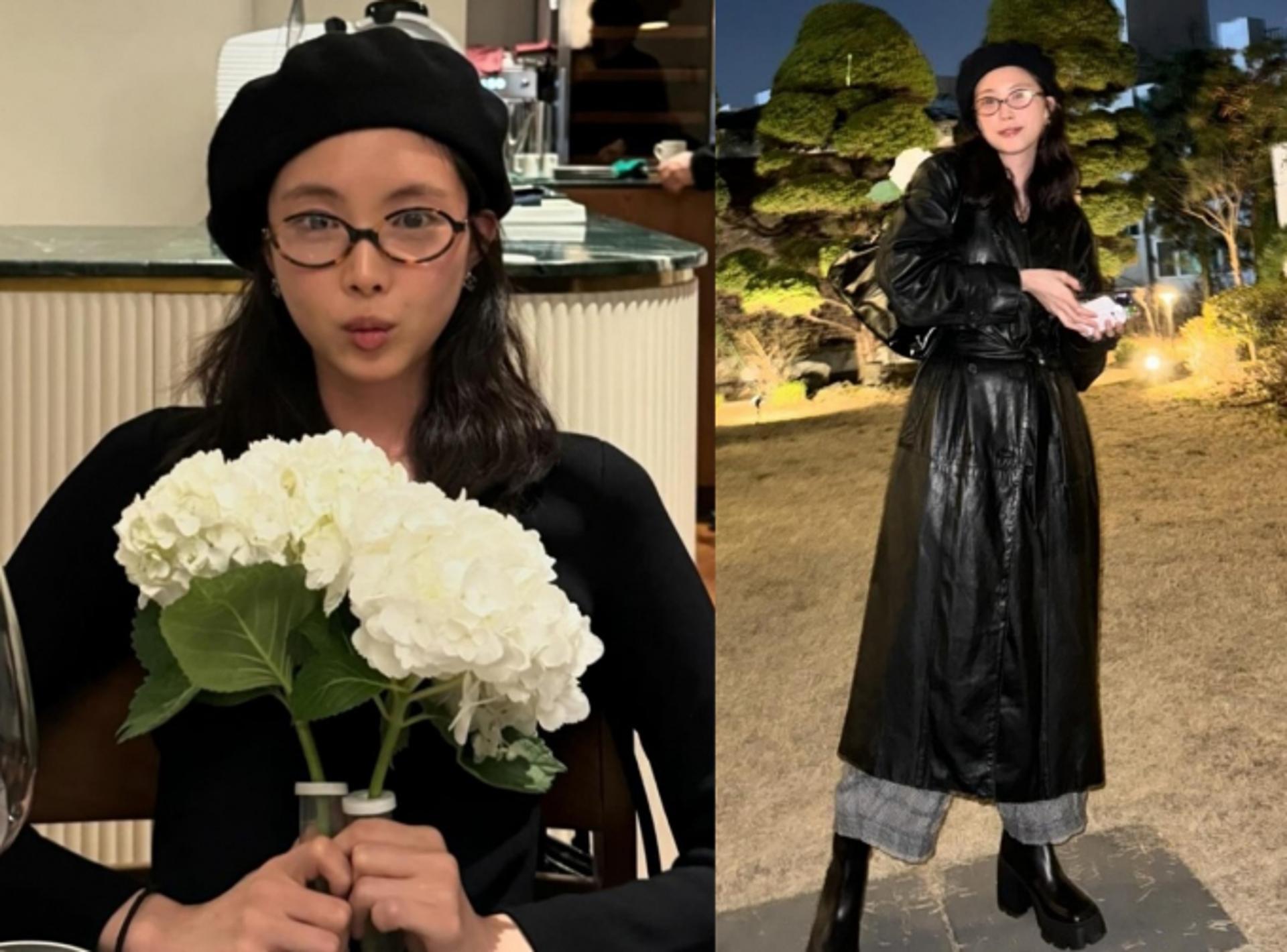 손나은, 베레모에 레더 트렌치 코트까지…파리지앵 무드 물씬