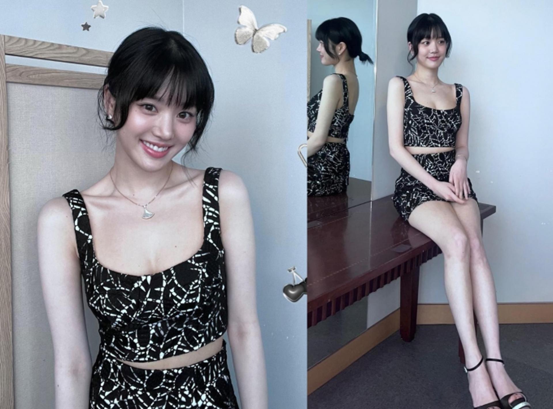 이유비, 블랙 입어도 상큼…볼륨 몸매+각선미 '눈길'