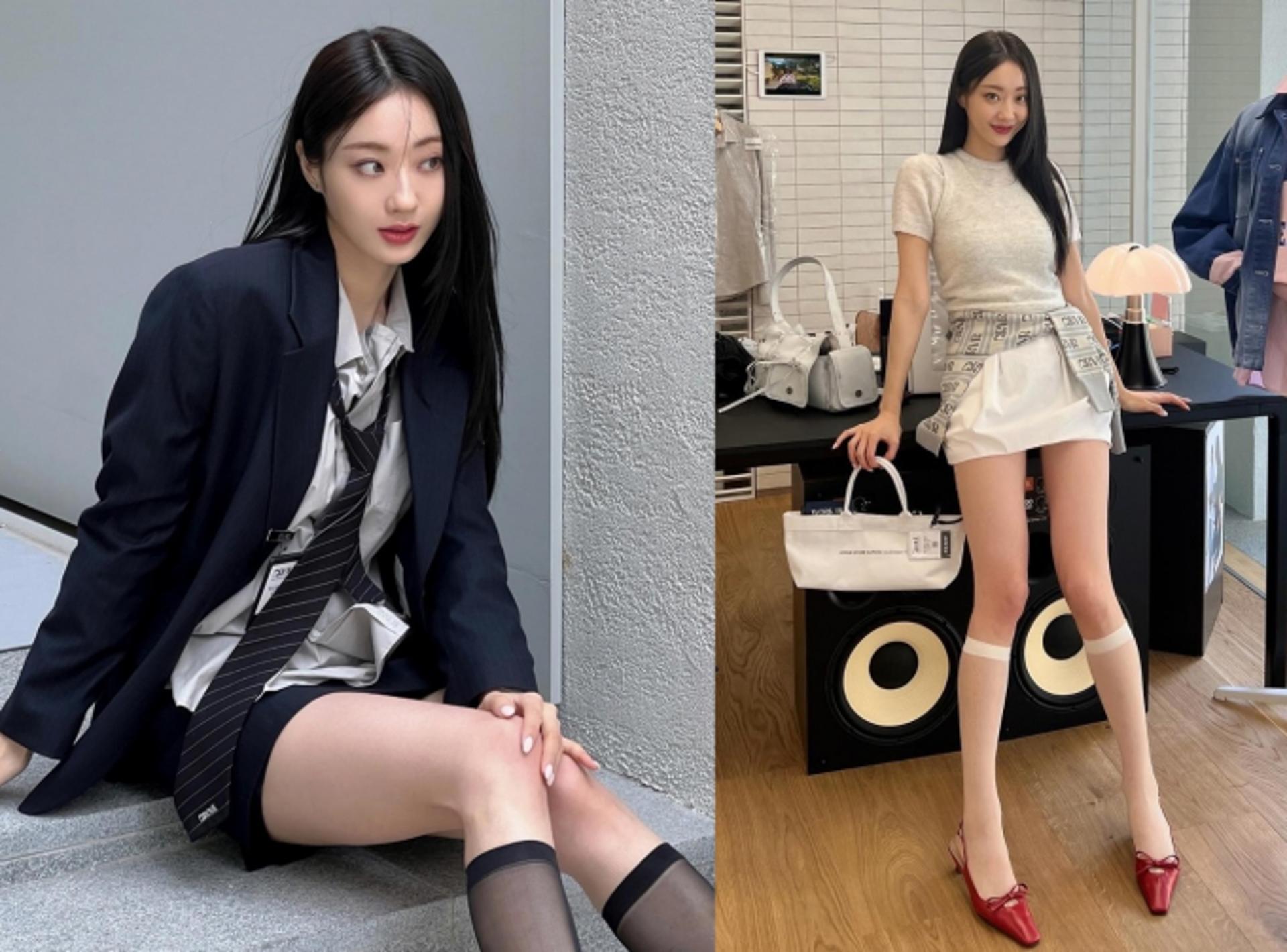 "다리 2미터 아니냐구"…경리, 한뼘 스커트로 뽐낸 각선미