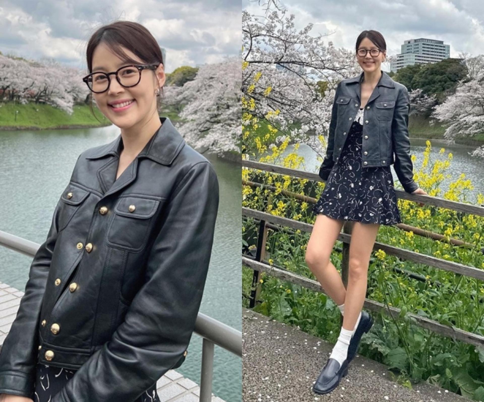 한지혜, 애엄마 맞아?…상큼한 벚꽃 나들이룩