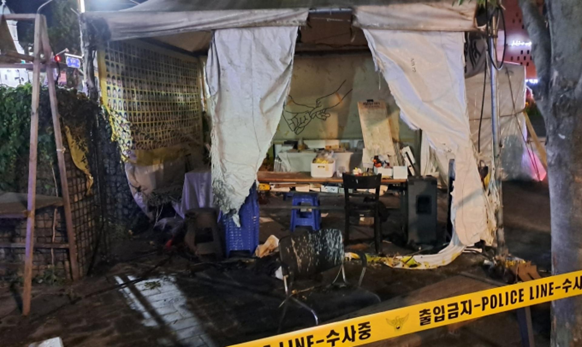 전주 세월호 분향소 화재… 10분 만에 완진 "원인 조사 중"