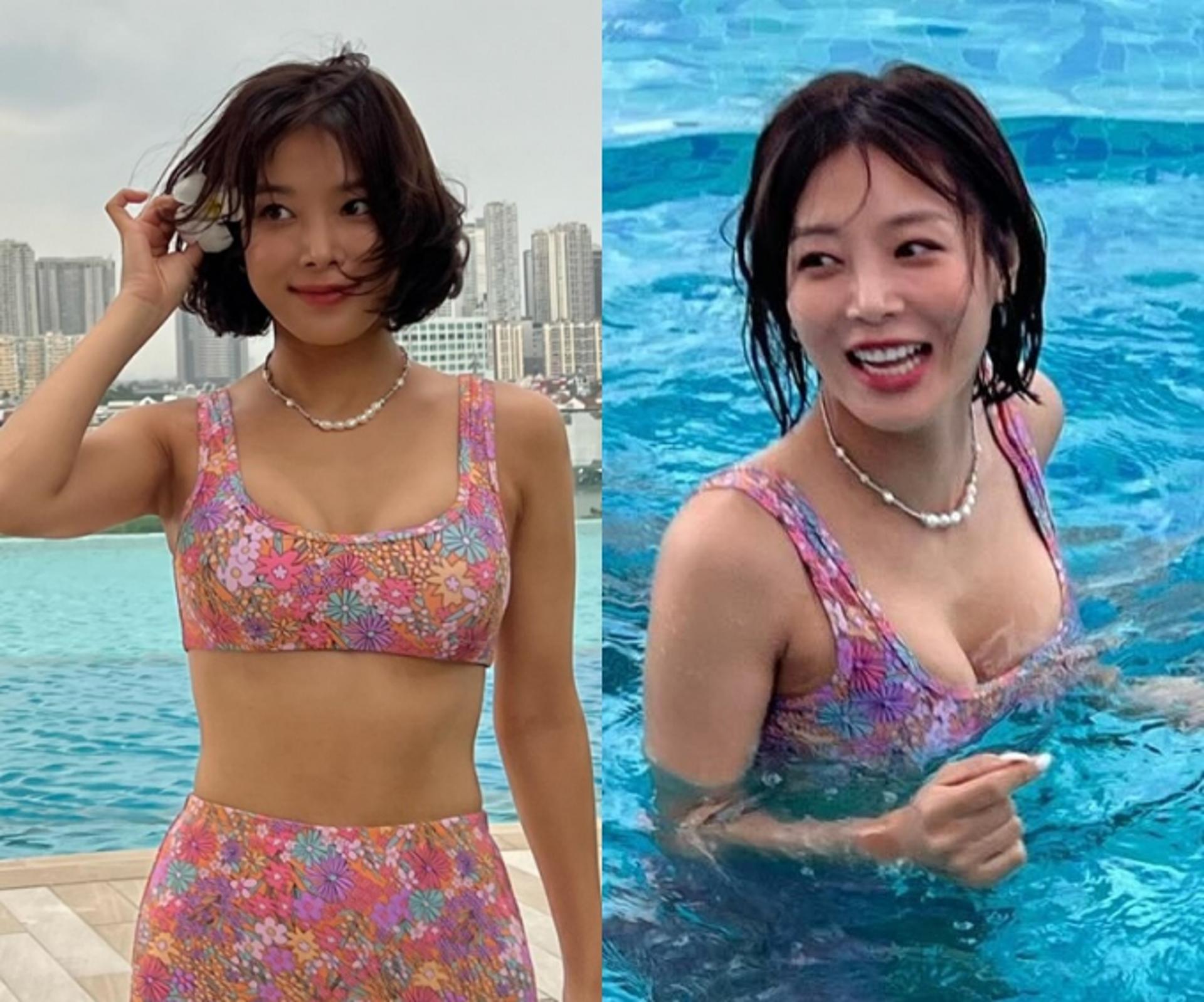 원더걸스 유빈, 꽃무늬 비키니 자태…'큐티 섹시의 정석'