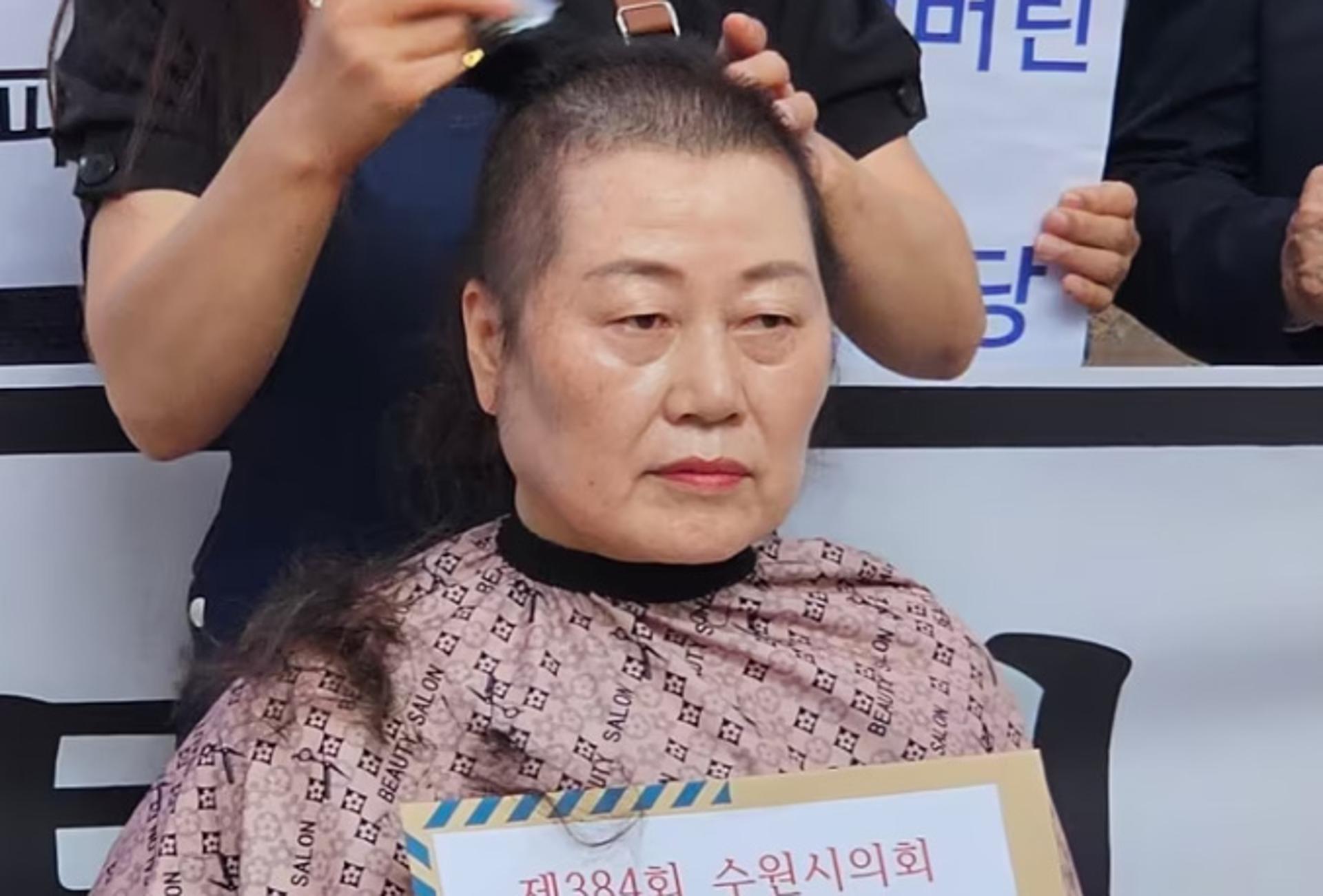 수원시의회 유준숙 의원도 릴레이 삭발... 국힘, 의장 불신임안 제출